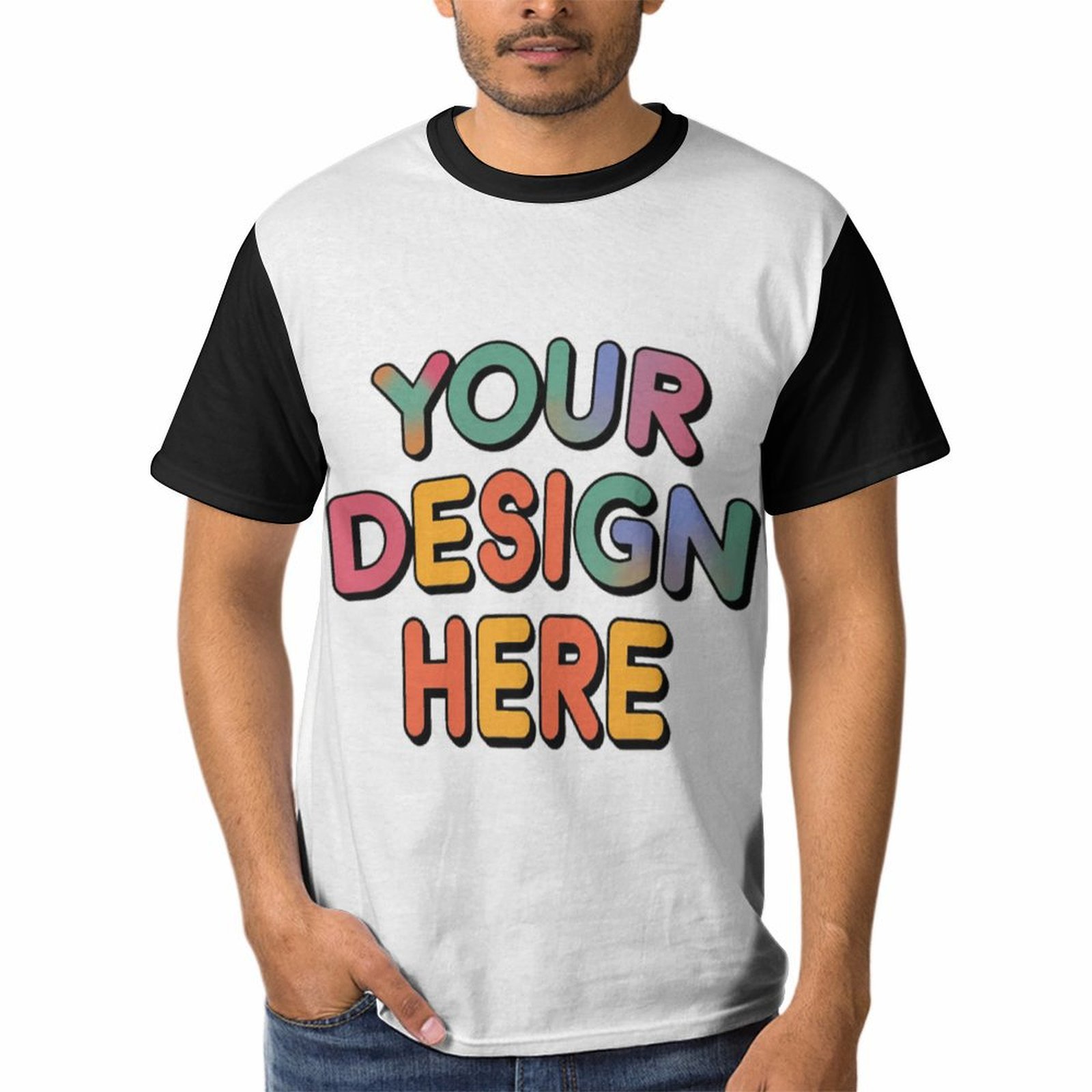 Custom Men’s Comfortable Short Sleeve T-Shirt with Full Print
