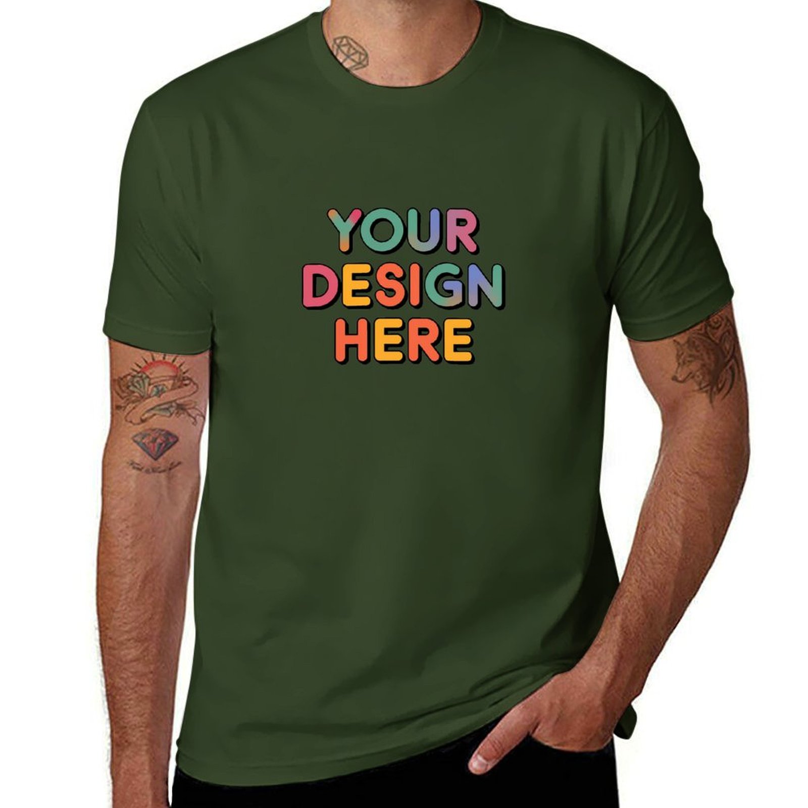 Personalized Custom Men’s Durable Cotton T-Shirt with Reinforced Neck
