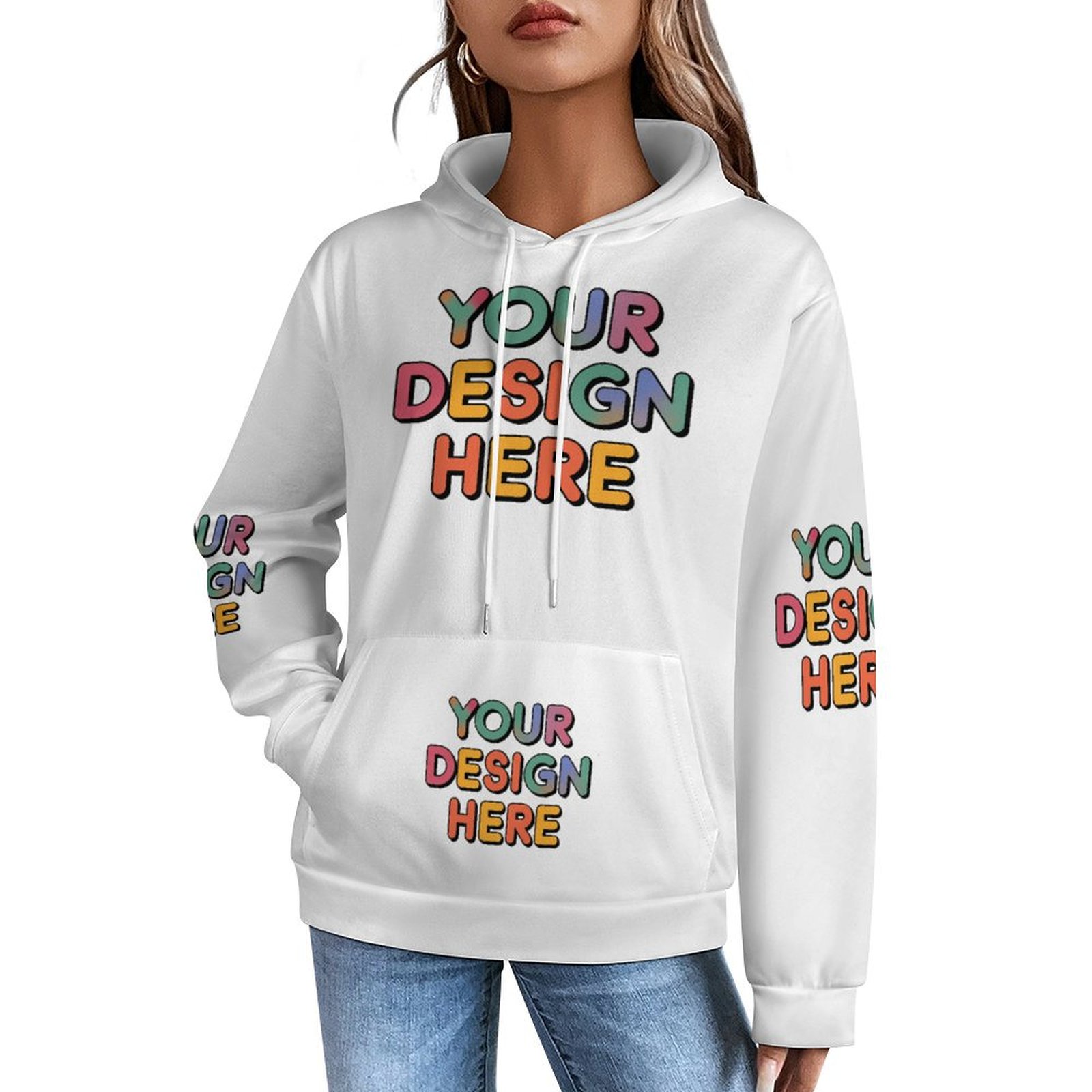 Personalized Custom Men’s Multi-Image Patchwork Print Hoodie