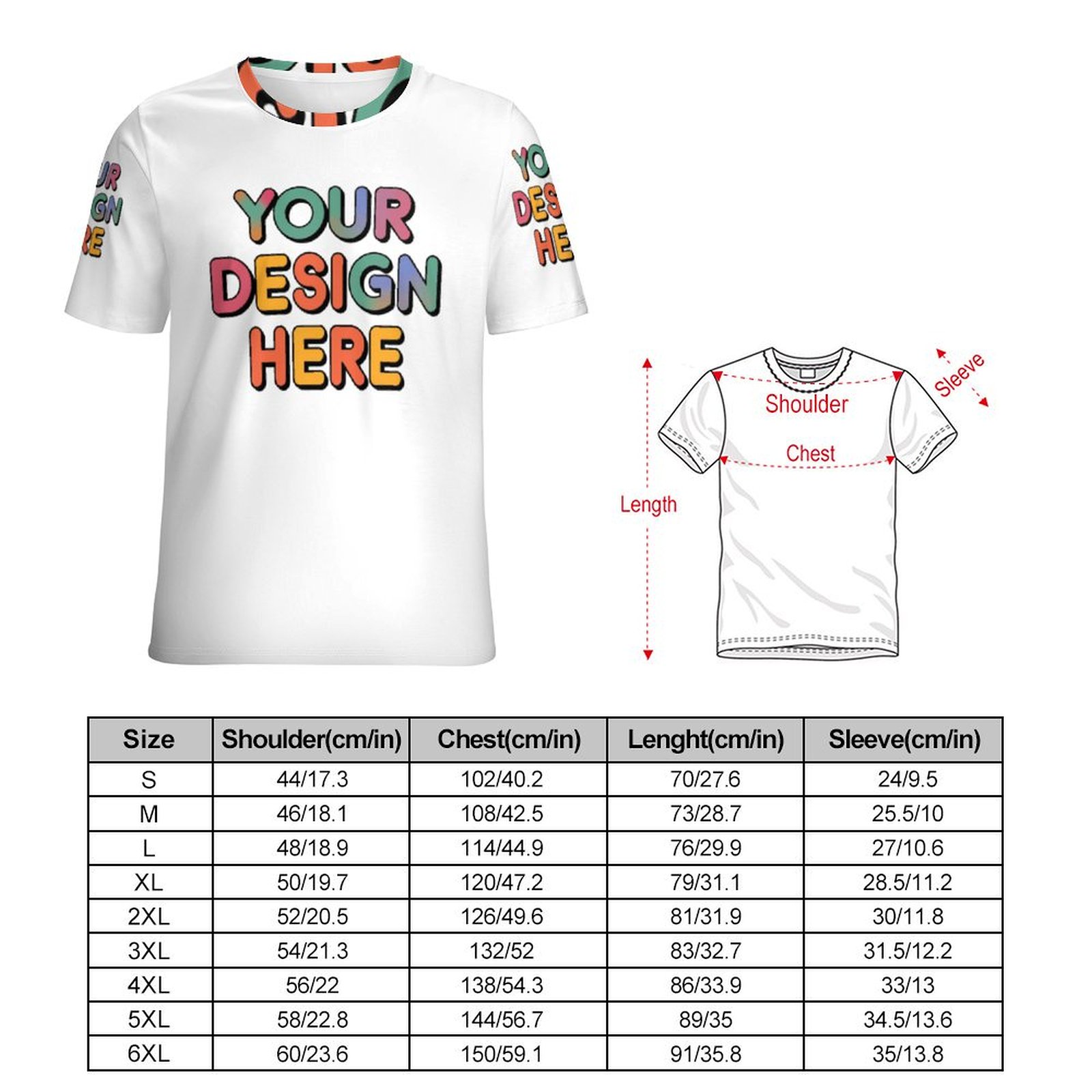 Custom Men’s Moisture-Wicking Full Print T-Shirt for Active Lifestyle