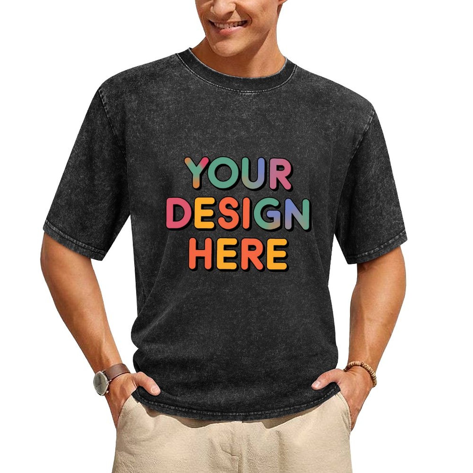 Personalized Custom Men’s Soft Cotton Short Sleeve Tee
