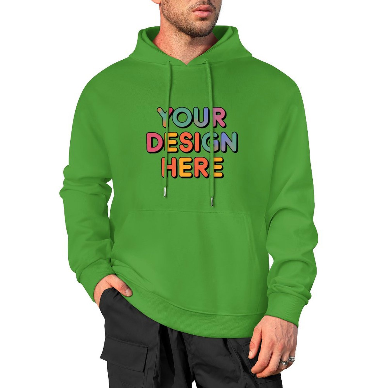 Personalized Custom Men’s 100% Cotton Hooded Sweater with Graphic Print