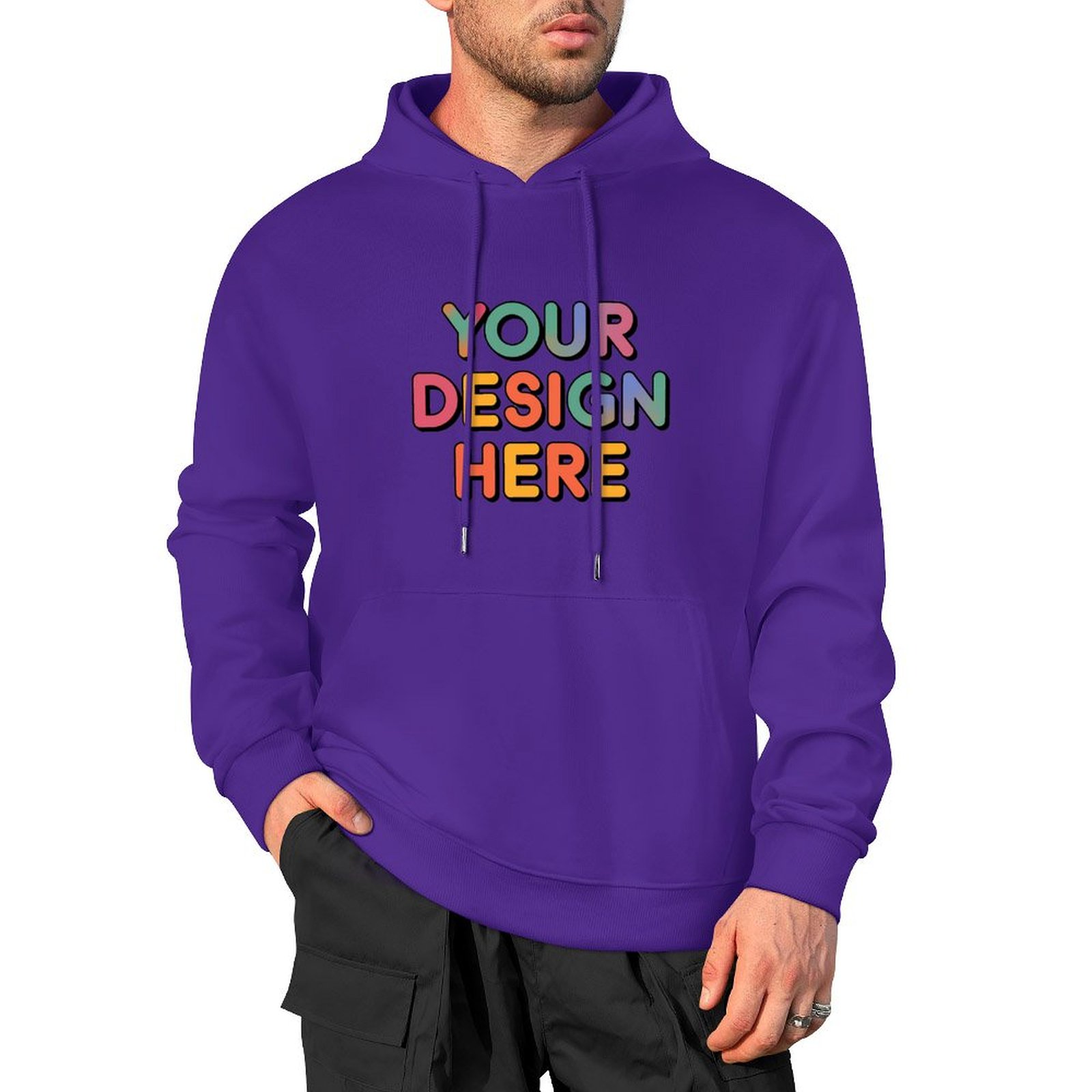 Personalized Custom Men’s 100% Cotton Hooded Sweater with Graphic Print