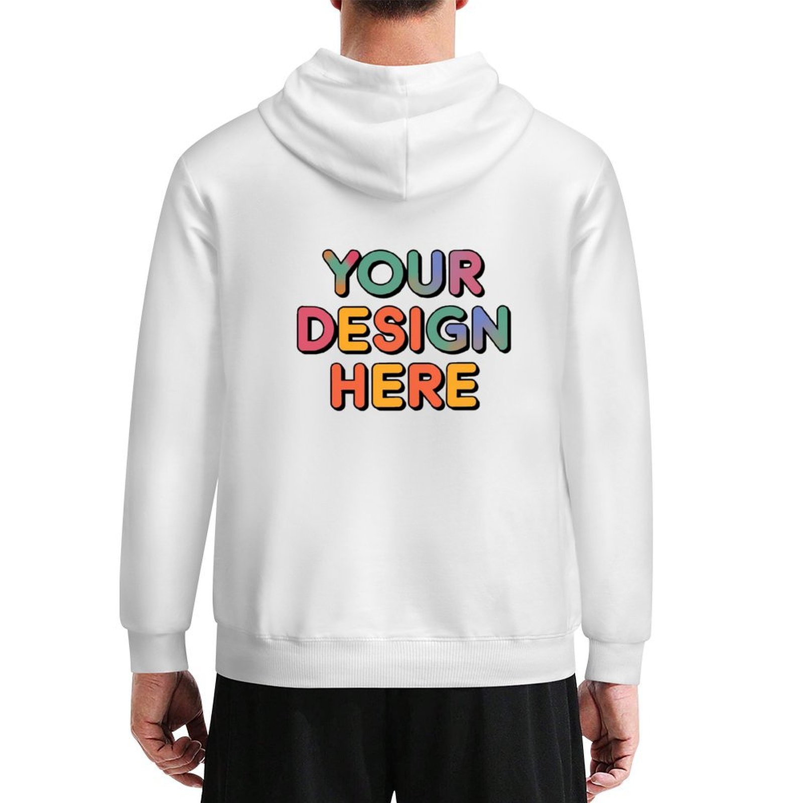 Customized Men’s Fashionable Pullover Hoodie with Adjustable Drawstring