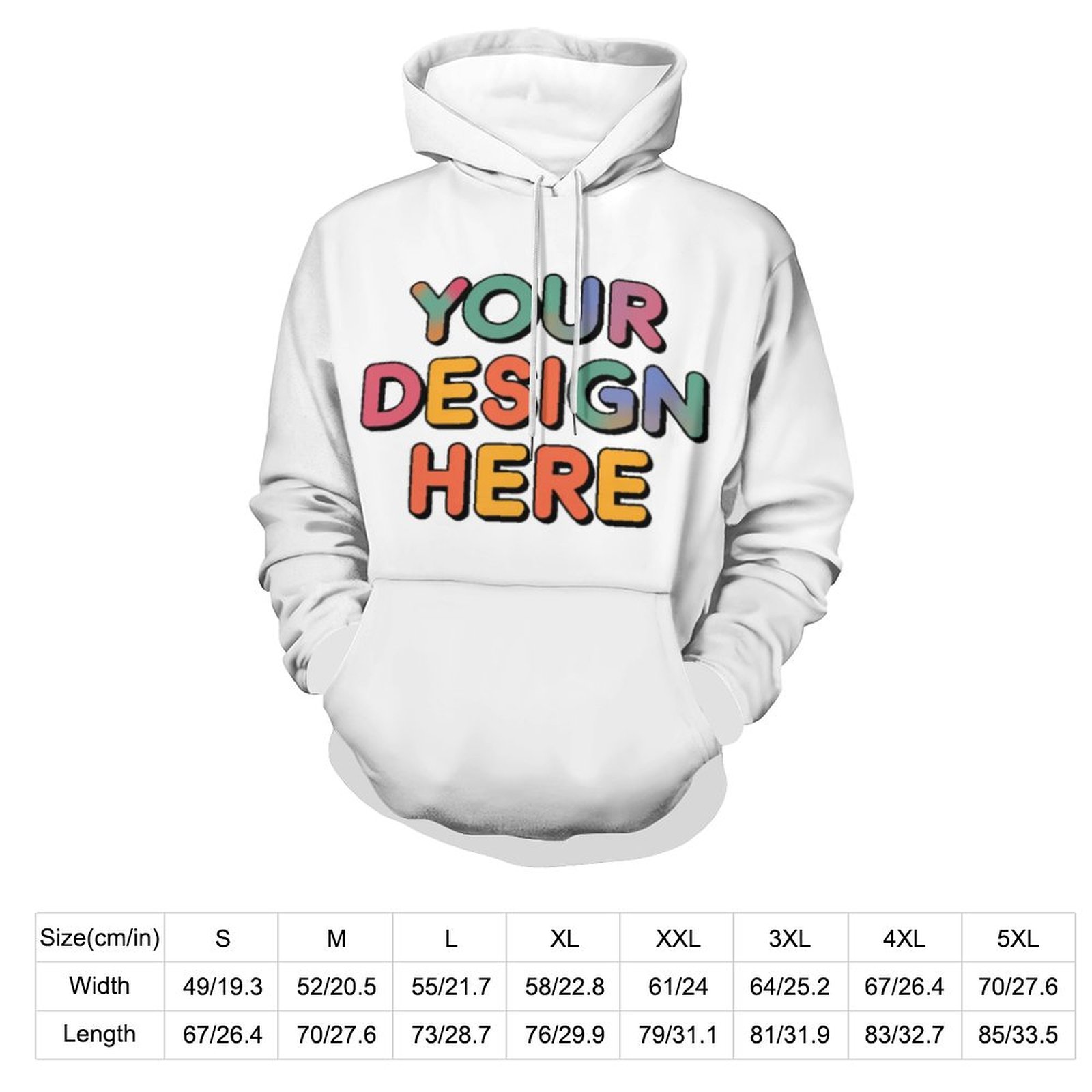Customized Unisex Printed Hooded Sweatshirt