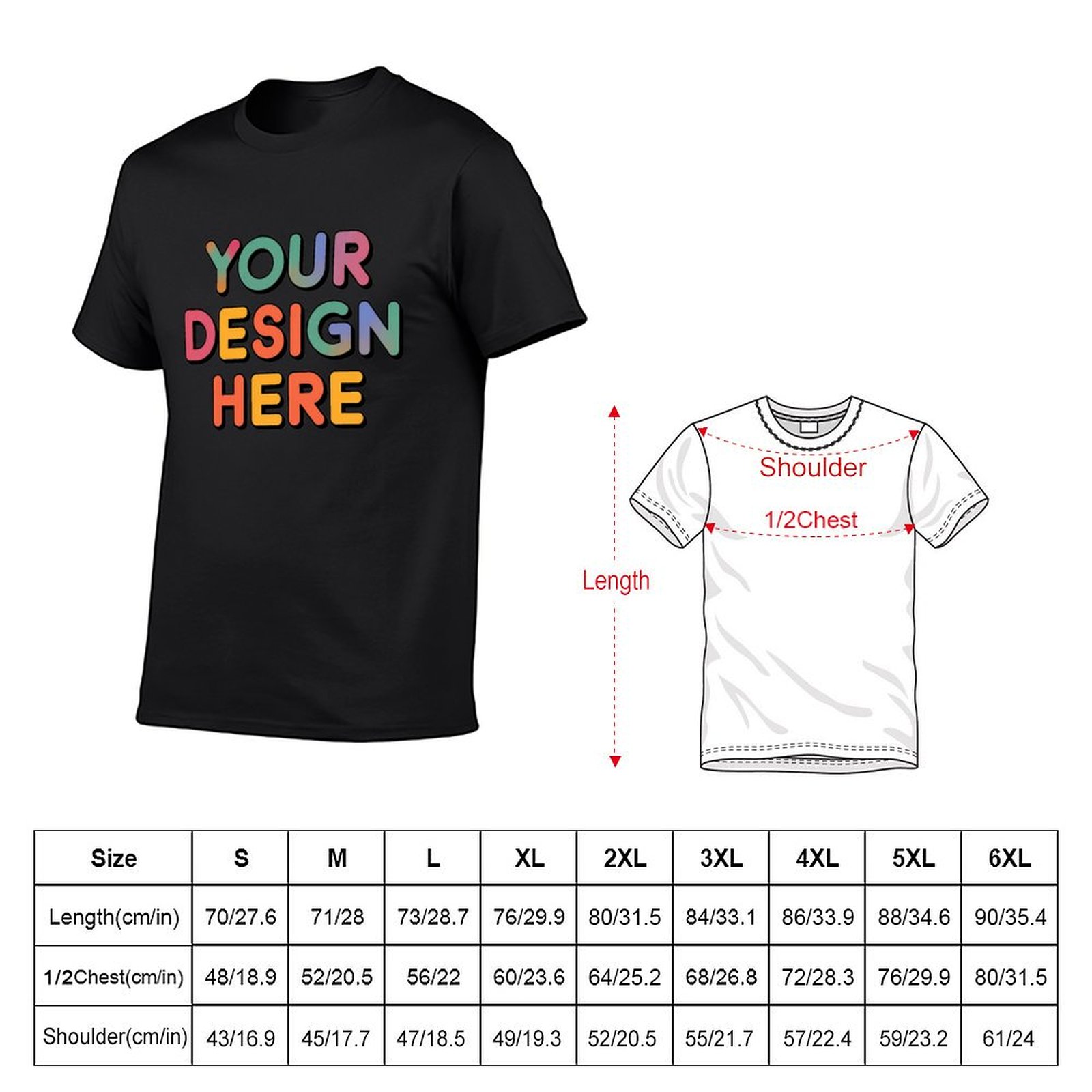 Customized Men’s Short Sleeve T-Shirt (Double-Sided Print) in Pure Cotton
