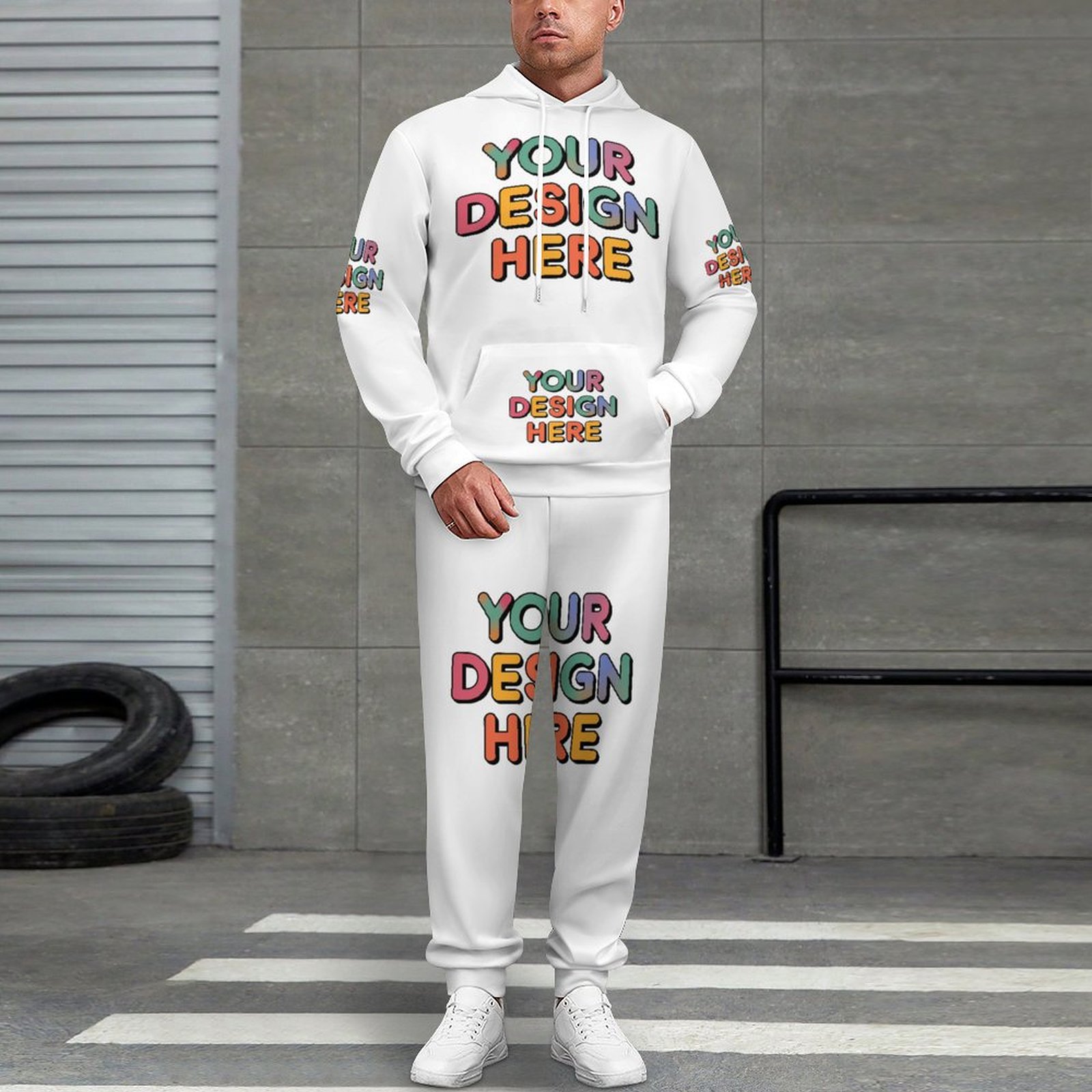 Personalized Custom Men’s Stylish 220g Air Layer Sweater Set