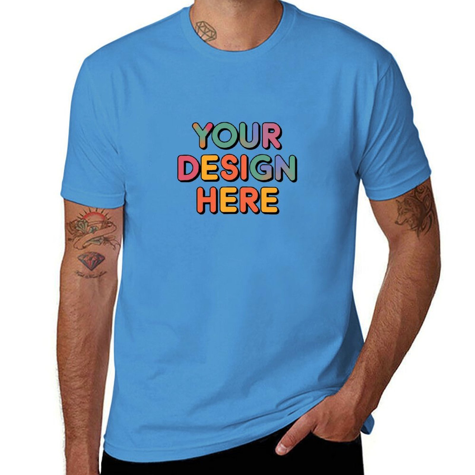 Personalized Custom Men’s Durable Cotton T-Shirt with Reinforced Neck