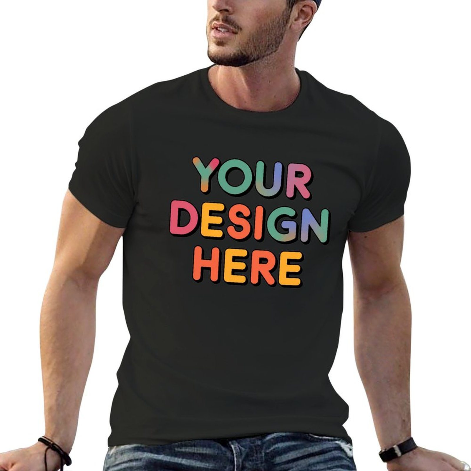 Customized Men’s Short Sleeve T-Shirt (Double-Sided Print) in Pure Cotton