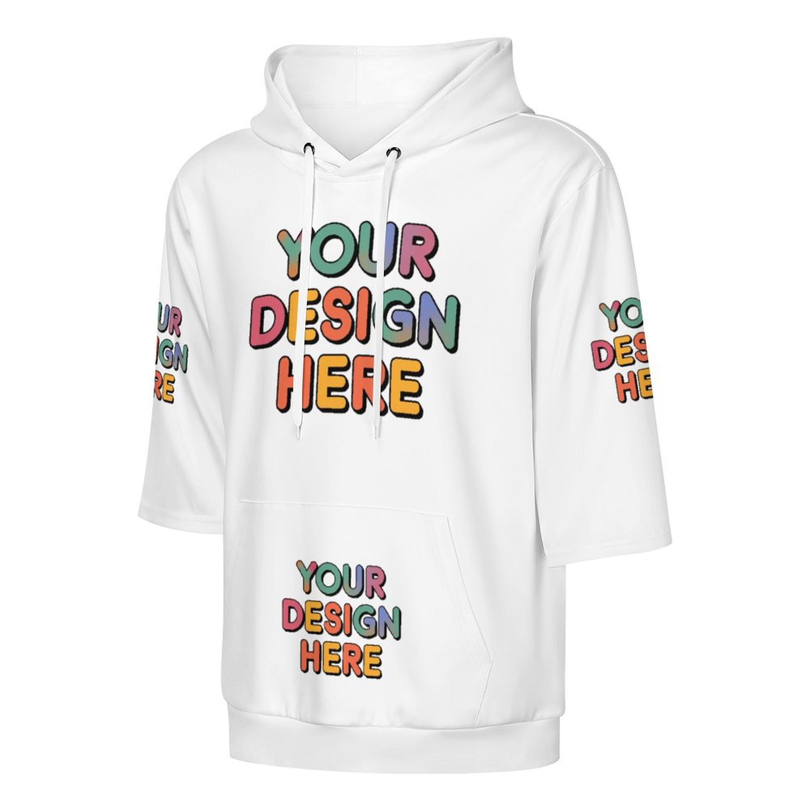 Custom Men’s Thoughtful Design Mid Sleeved Hoodie for Everyday Style