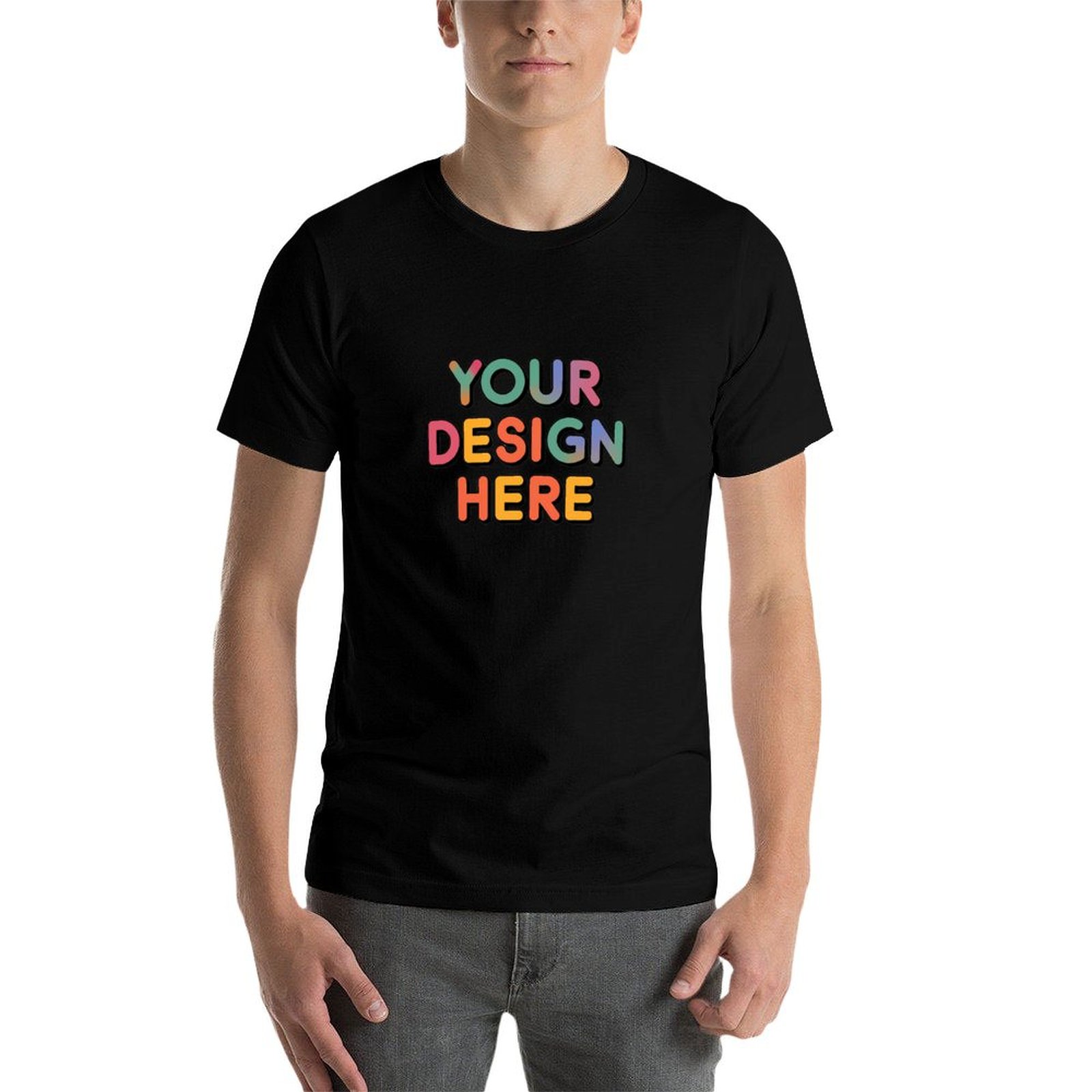 Personalized Custom Men’s Durable Cotton T-Shirt with Reinforced Neck