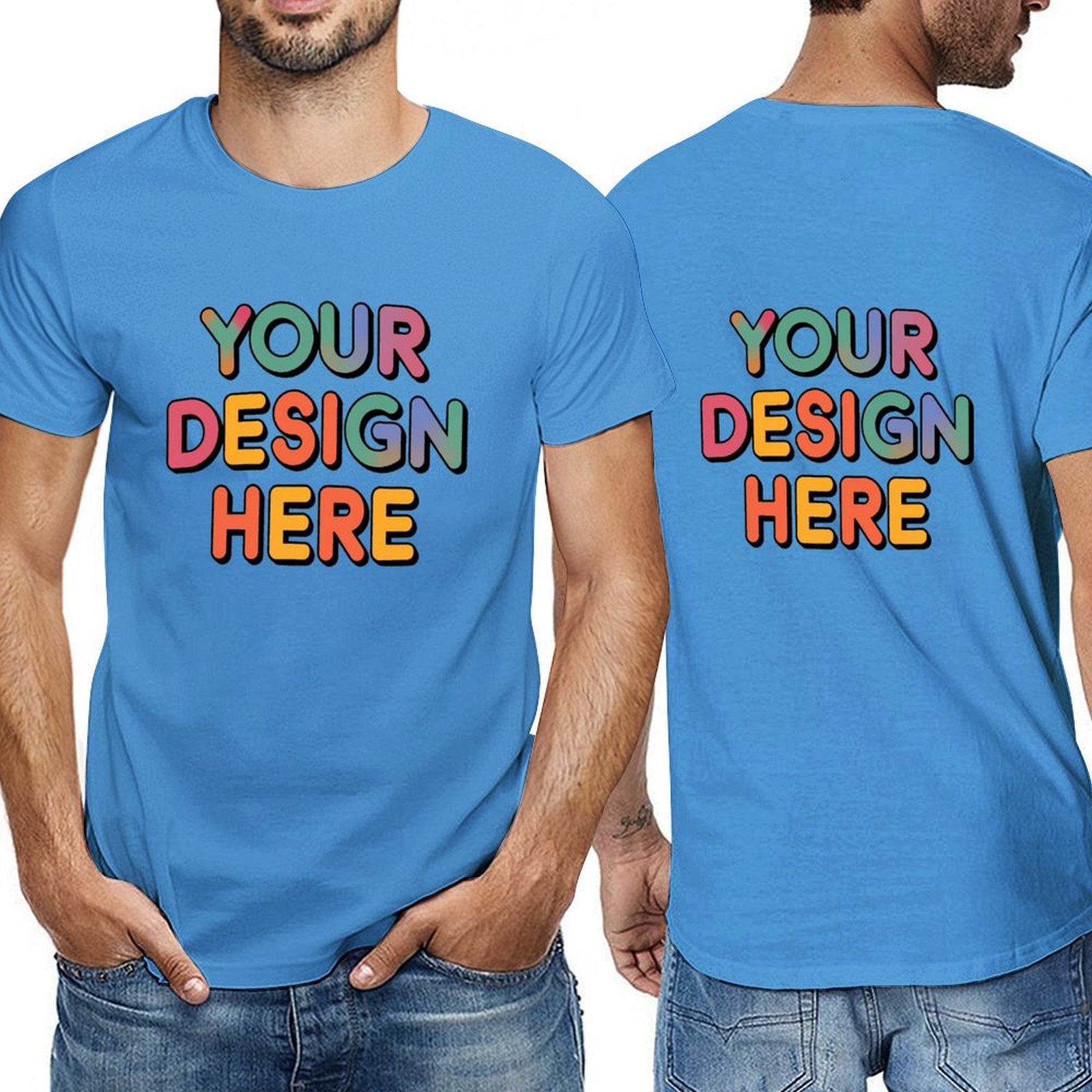 Customized Men’s Short Sleeve T-Shirt (Double-Sided Print) in Pure Cotton