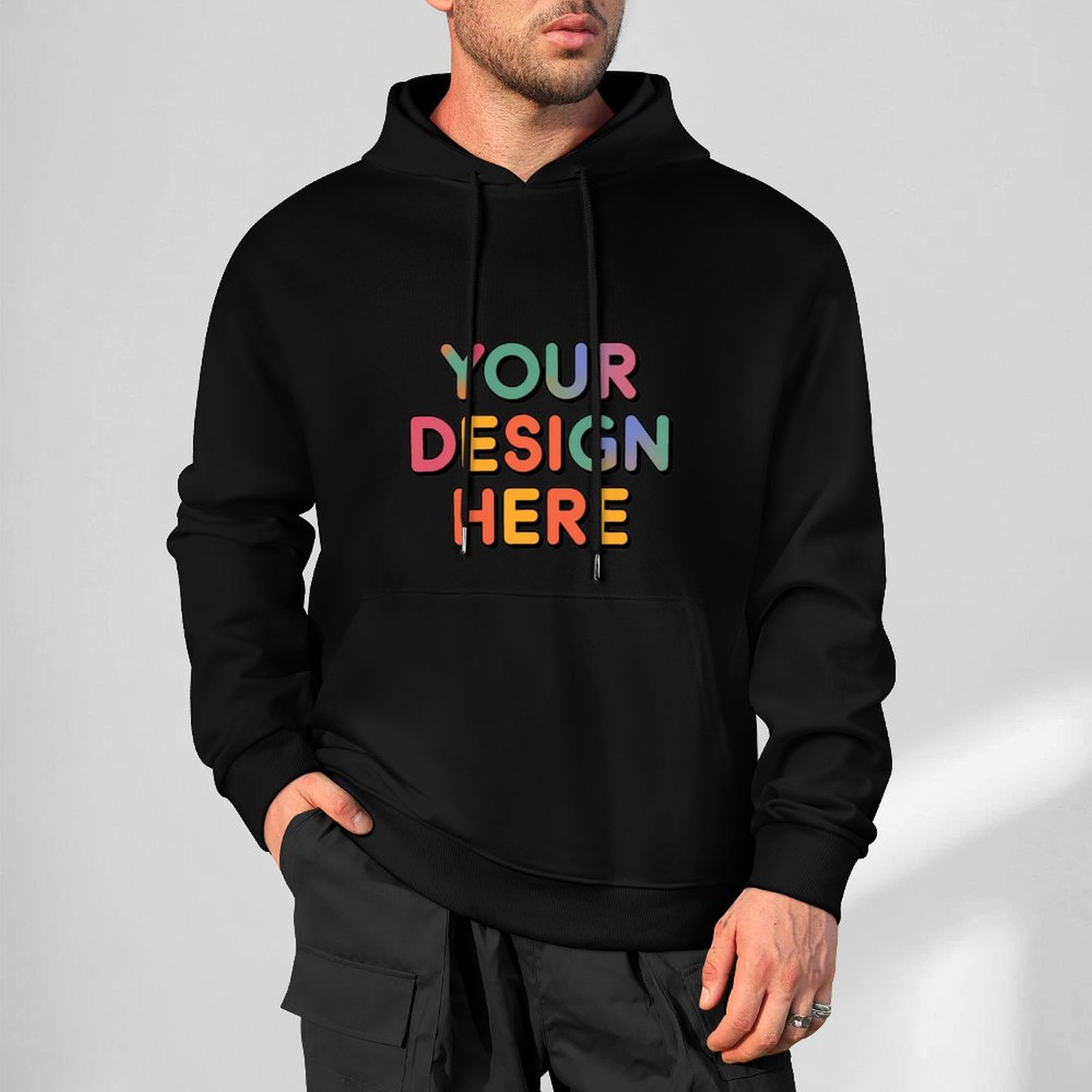 Personalized Custom Men’s 100% Cotton Hooded Sweater with Graphic Patterns