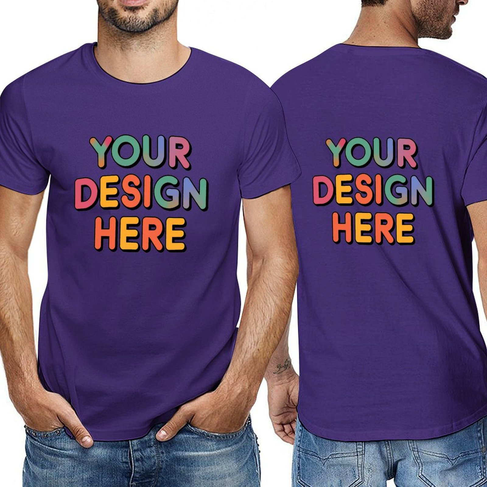 Customized Men’s Short Sleeve T-Shirt (Double-Sided Print) in Pure Cotton