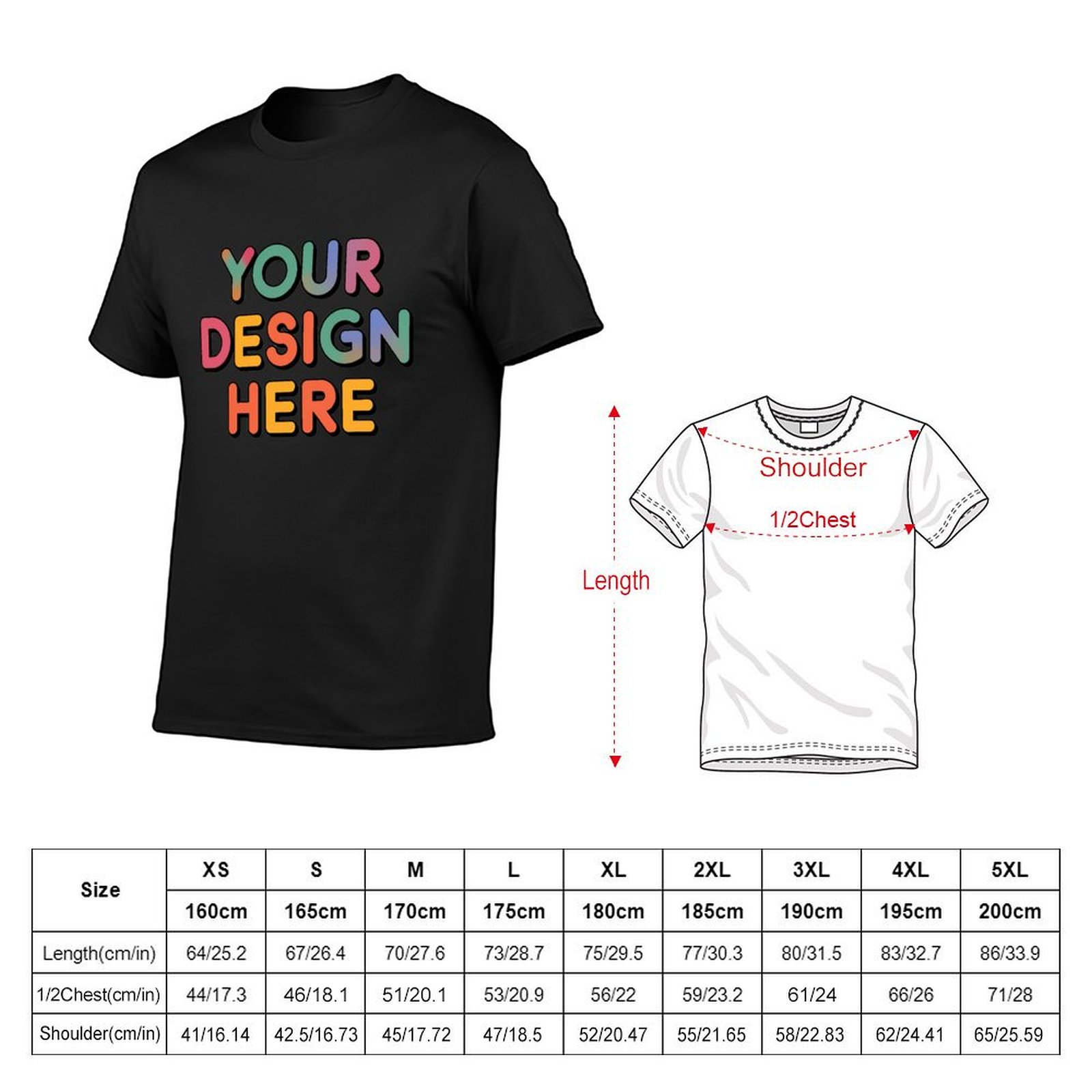 Personalized Custom Men’s Direct Printing Front Print T-Shirt Pure Cotton