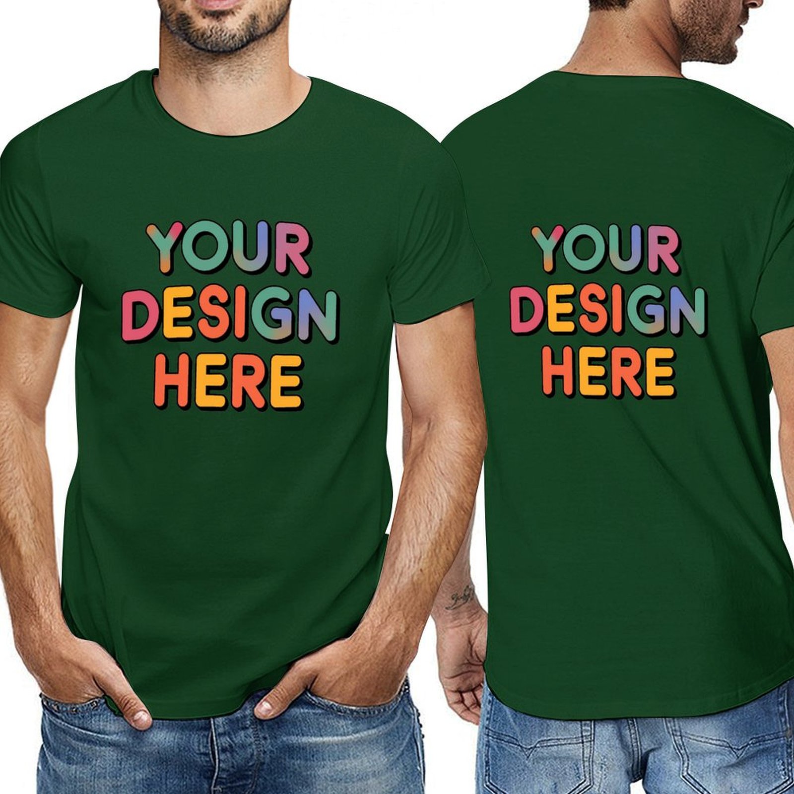 Customized Men’s Short Sleeve T-Shirt (Double-Sided Print) in Pure Cotton