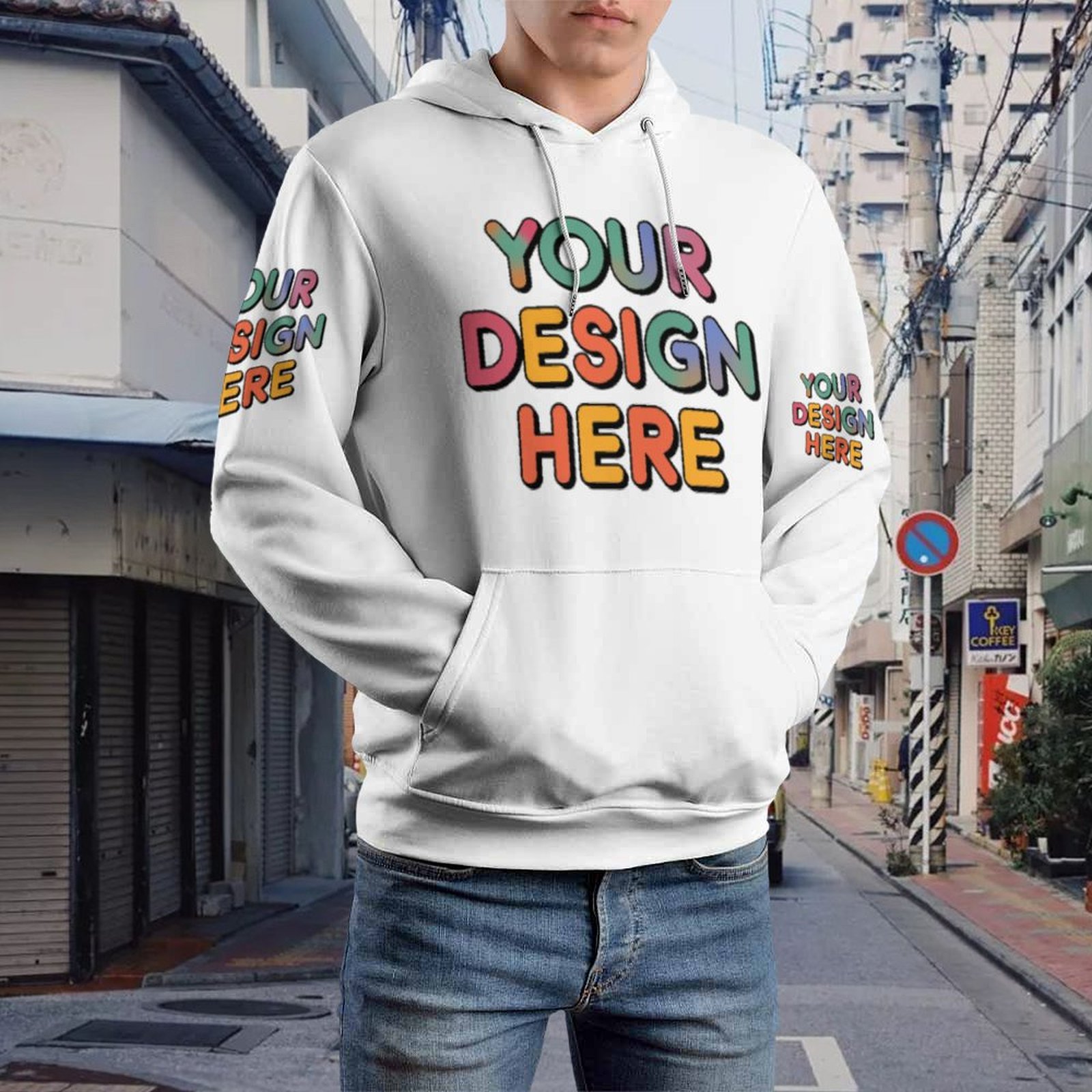 Customized Men’s Fashionable Multi-Image Patchwork Hoodie