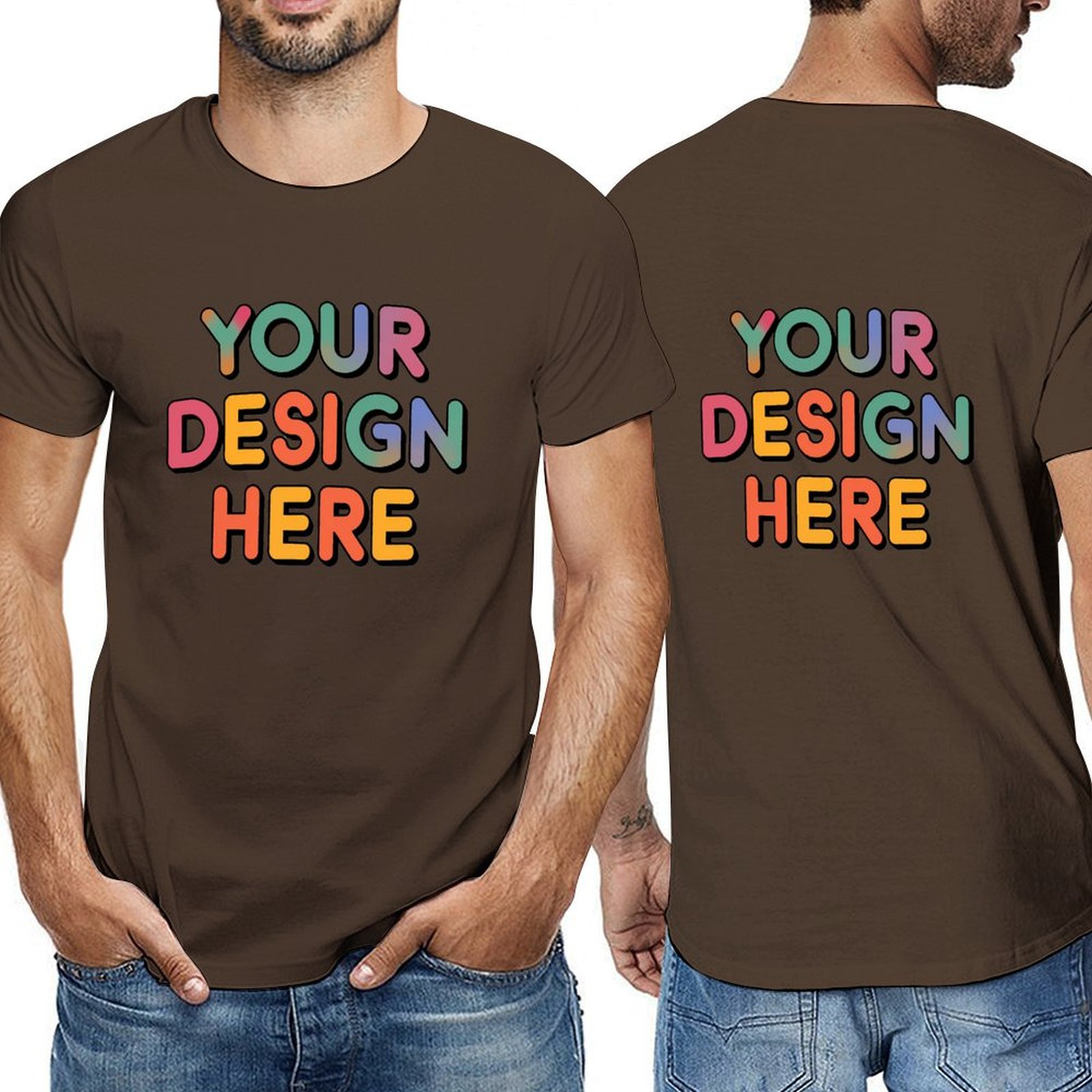 Customized Men’s Short Sleeve T-Shirt (Double-Sided Print) in Pure Cotton