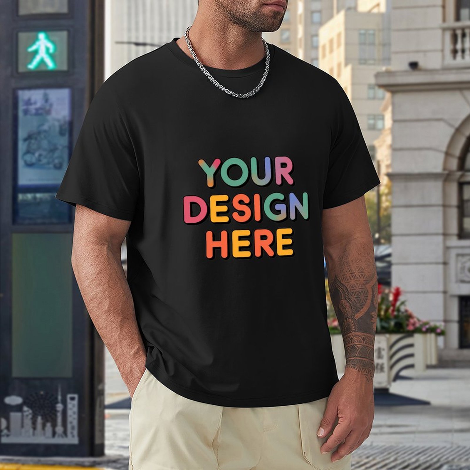 Customized Men’s 150g Short Sleeve T-Shirt Double-Sided Print