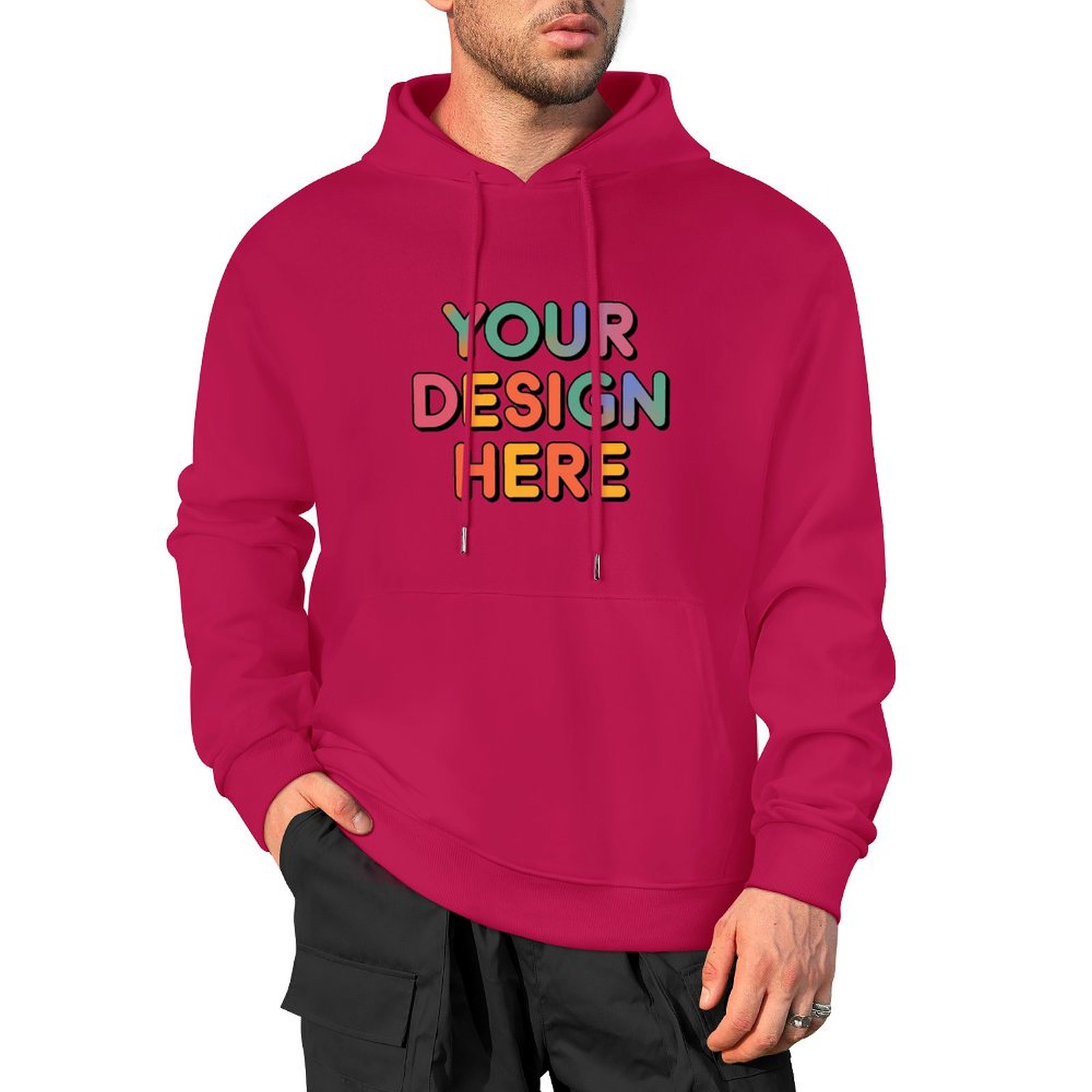Personalized Custom Men’s 100% Cotton Hooded Sweater with Graphic Print