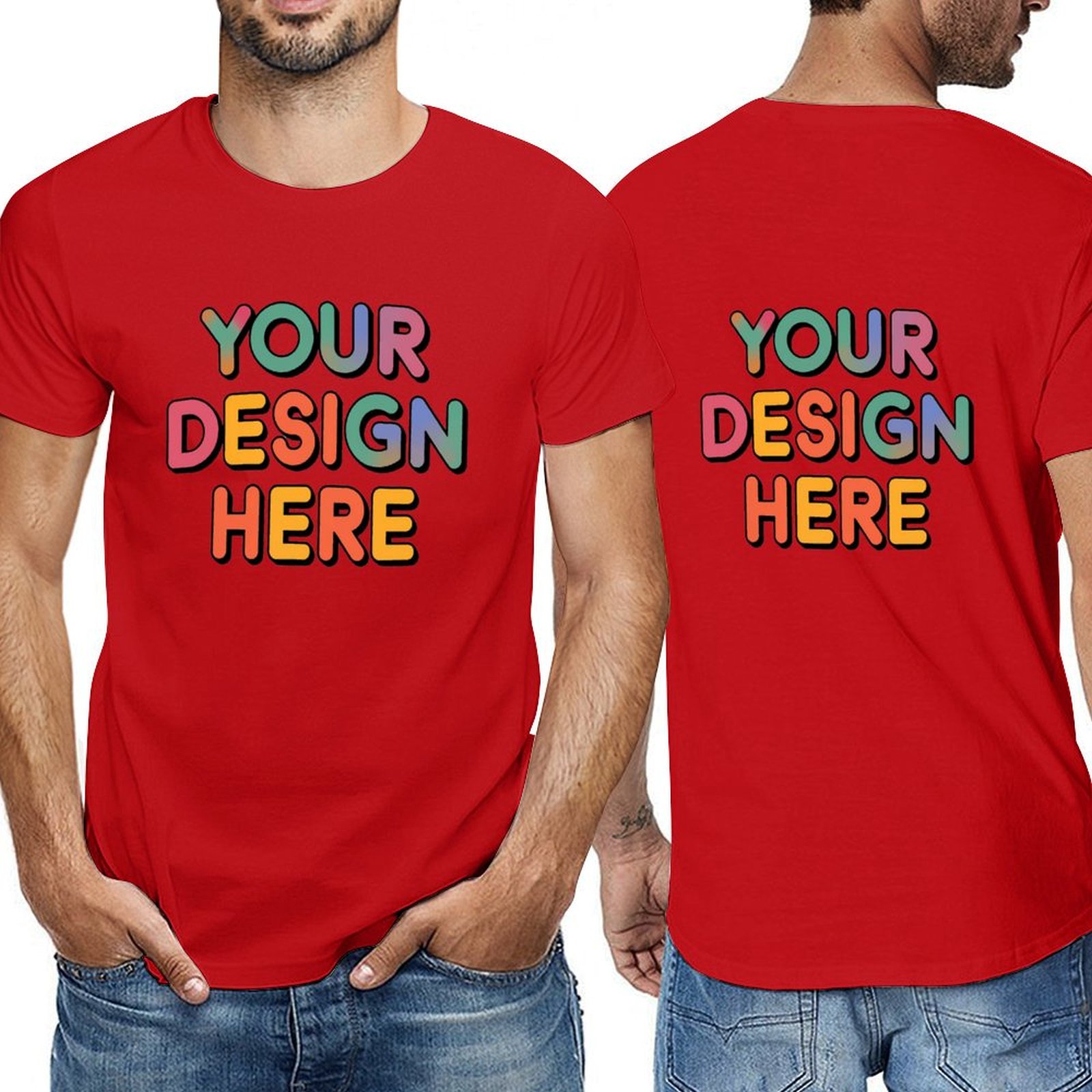 Customized Men’s Short Sleeve T-Shirt (Double-Sided Print) in Pure Cotton