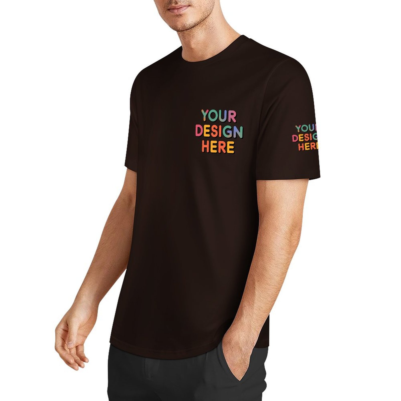 Personalized Custom Men’s Essential Summer T-Shirt with Chest and Sleeve Print