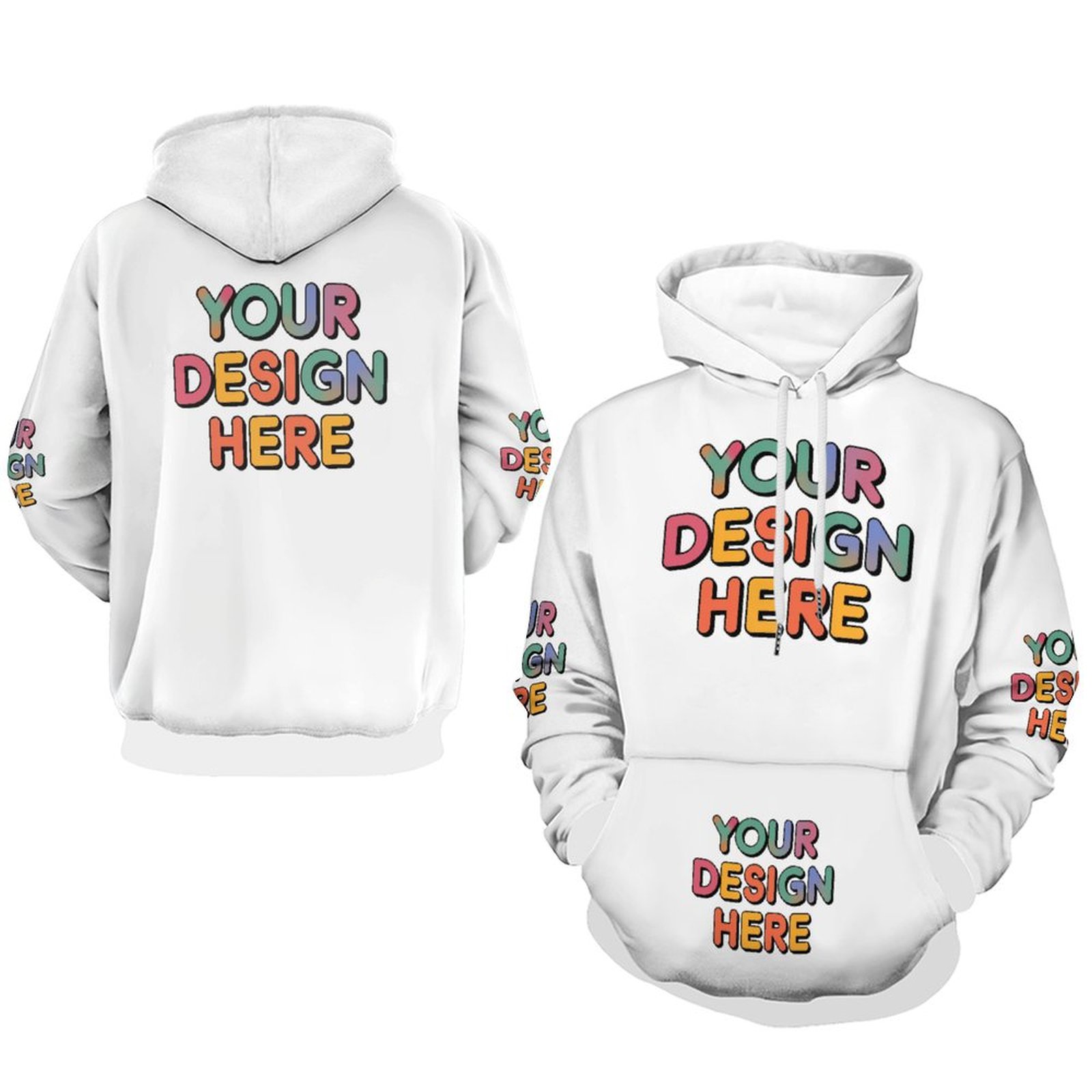 Personalized Custom Men’s Multi-Image Patchwork Print Hoodie