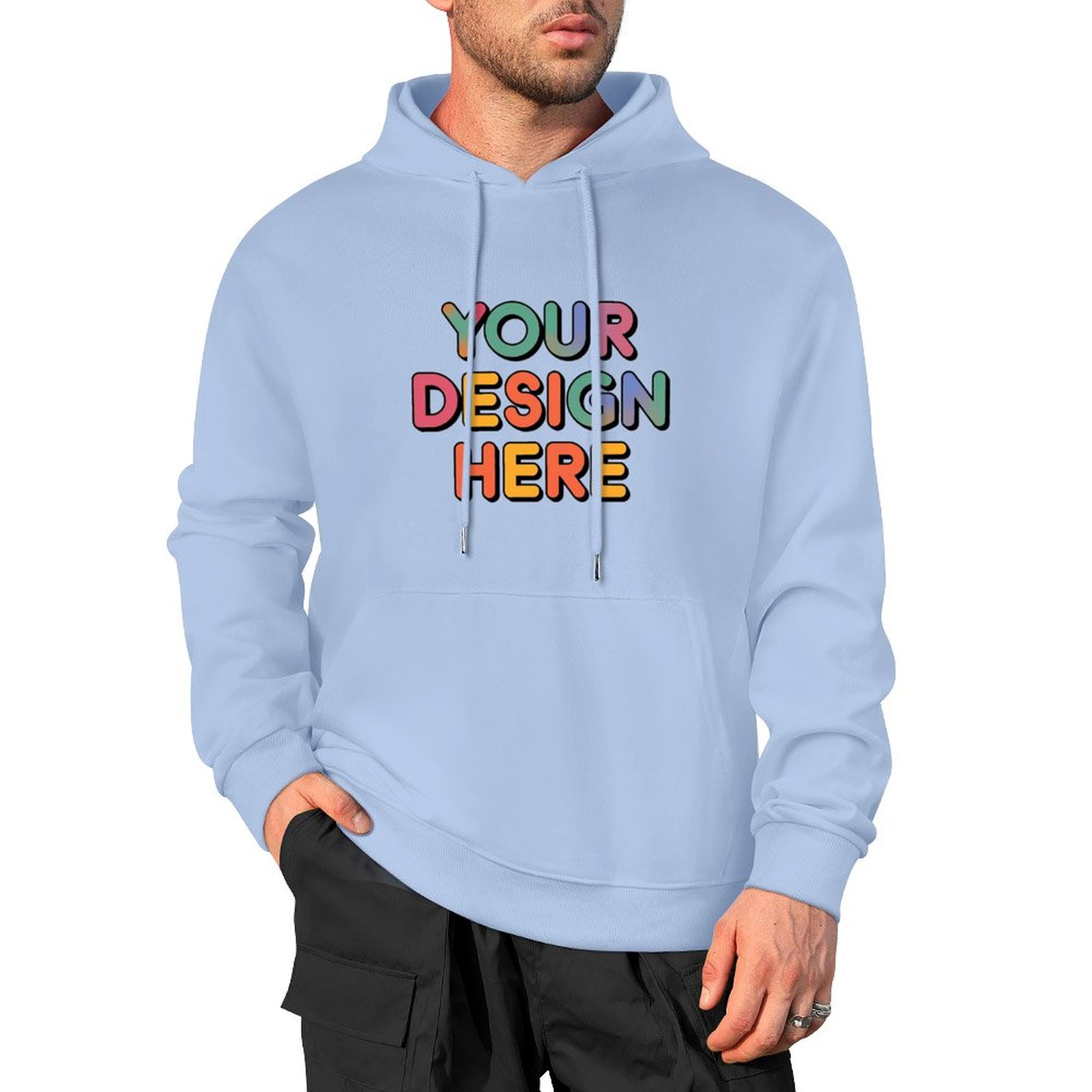 Personalized Custom Men’s 100% Cotton Hooded Sweater with Graphic Print