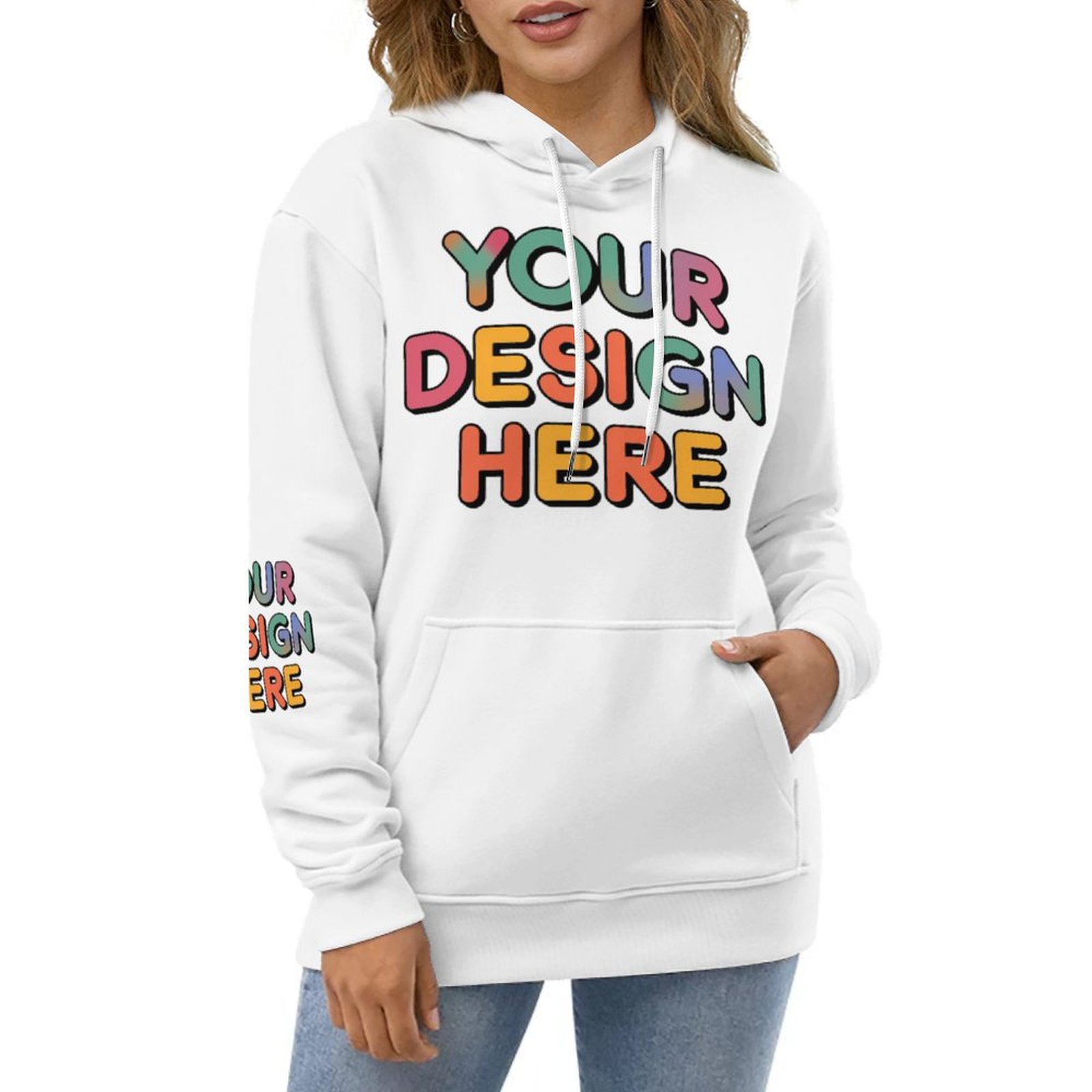 Customized Men’s Printed Hoodie (Double Hat All-Over Print, Unisex)