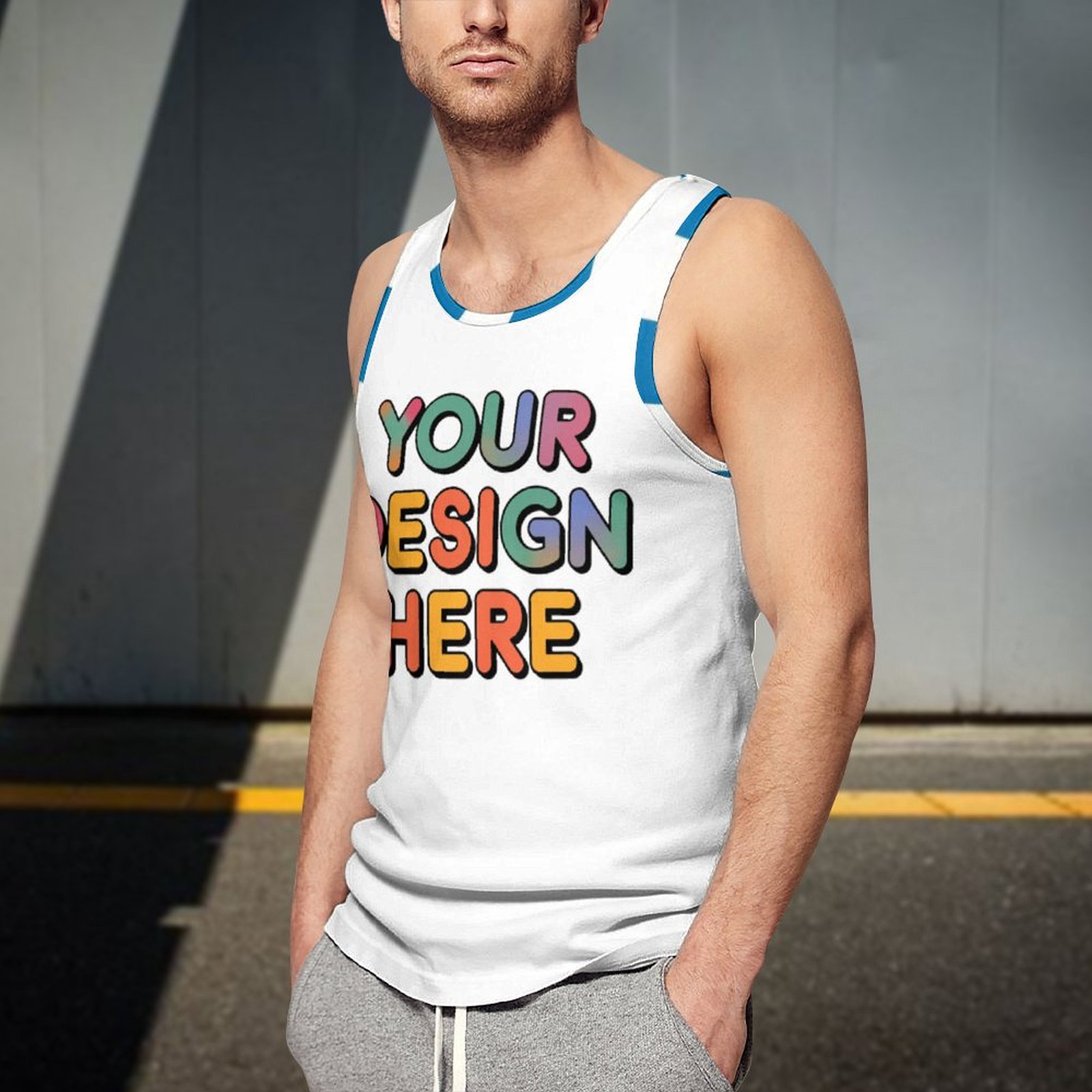 Customized Men’s Versatile Full Print Vest for Beach Days and Vacations
