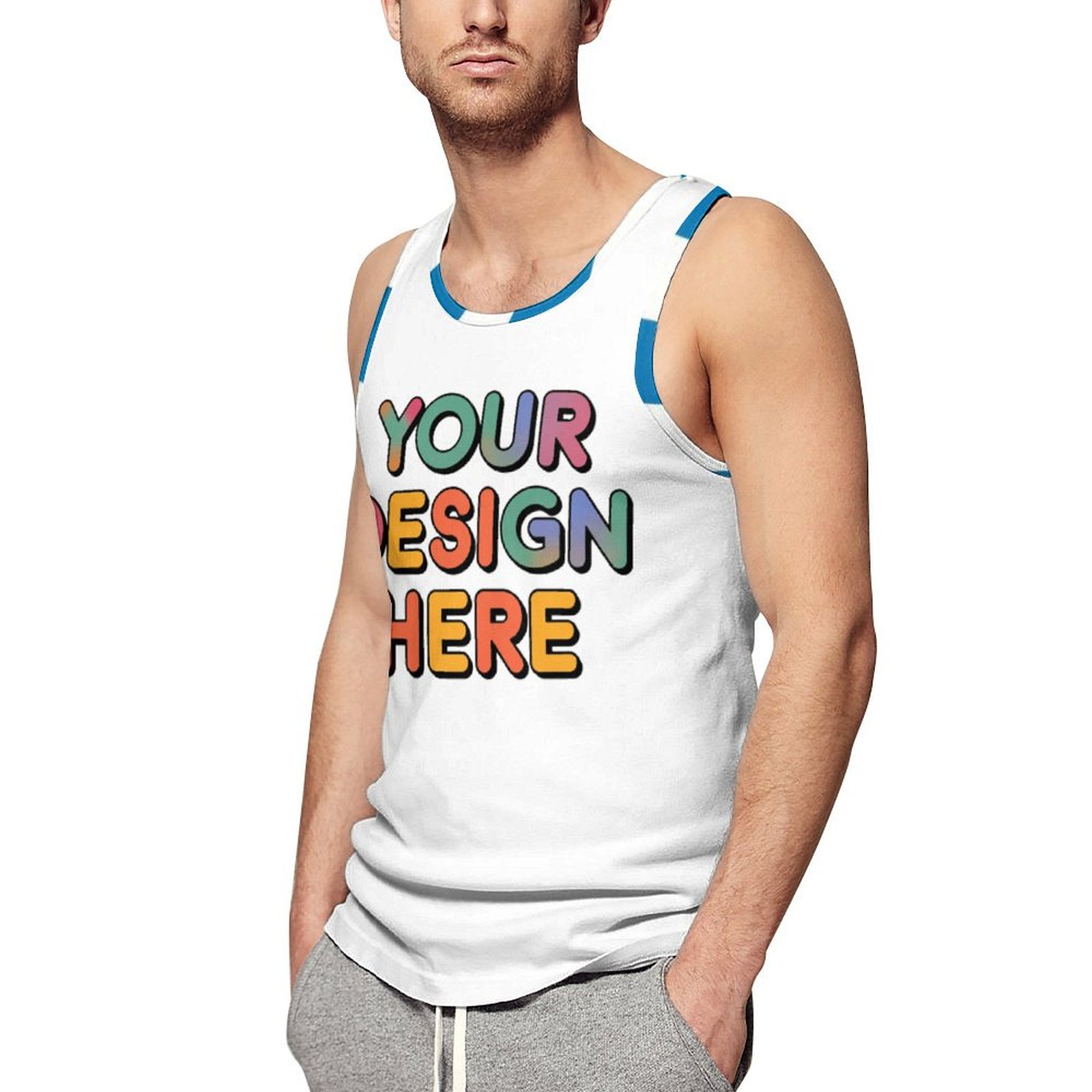 Customized Men’s Versatile Full Print Vest for Beach Days and Vacations