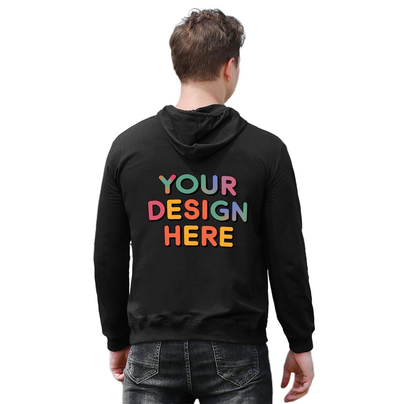 Custom Men’s Comfortable Double-Sided Print Hoodie with Kangaroo Pocket