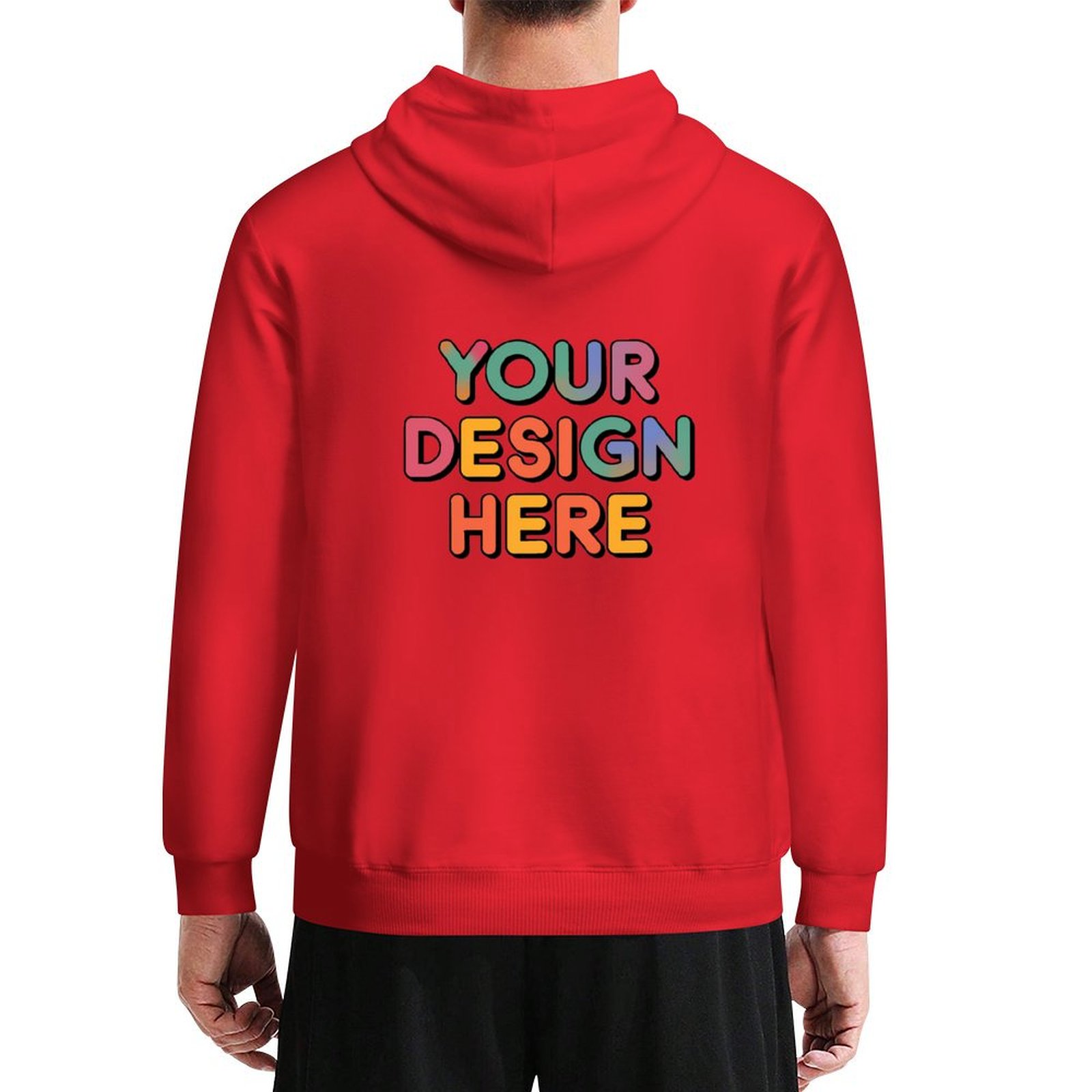 Customized Men’s Fashionable Pullover Hoodie with Adjustable Drawstring