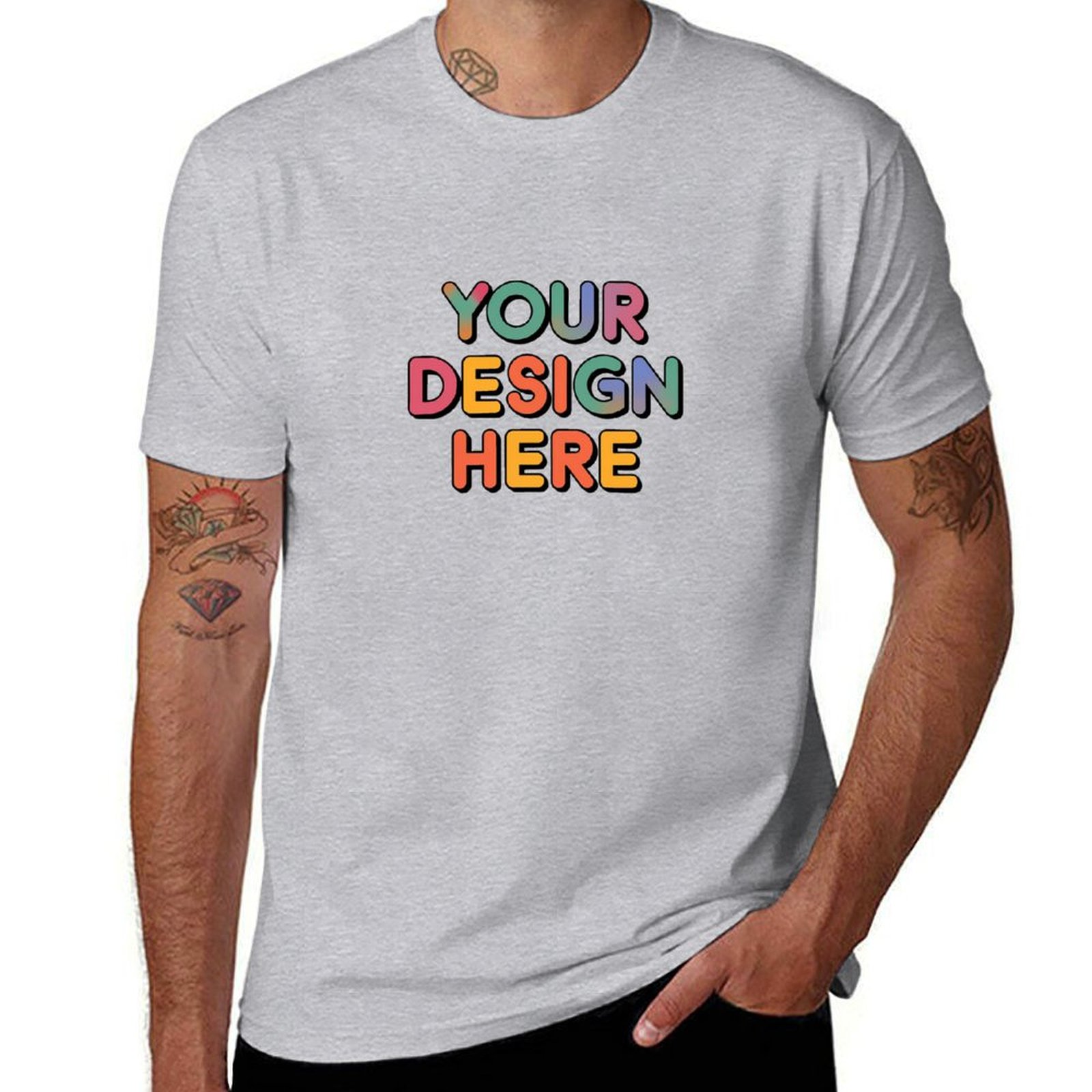 Personalized Custom Men’s Durable Cotton T-Shirt with Reinforced Neck