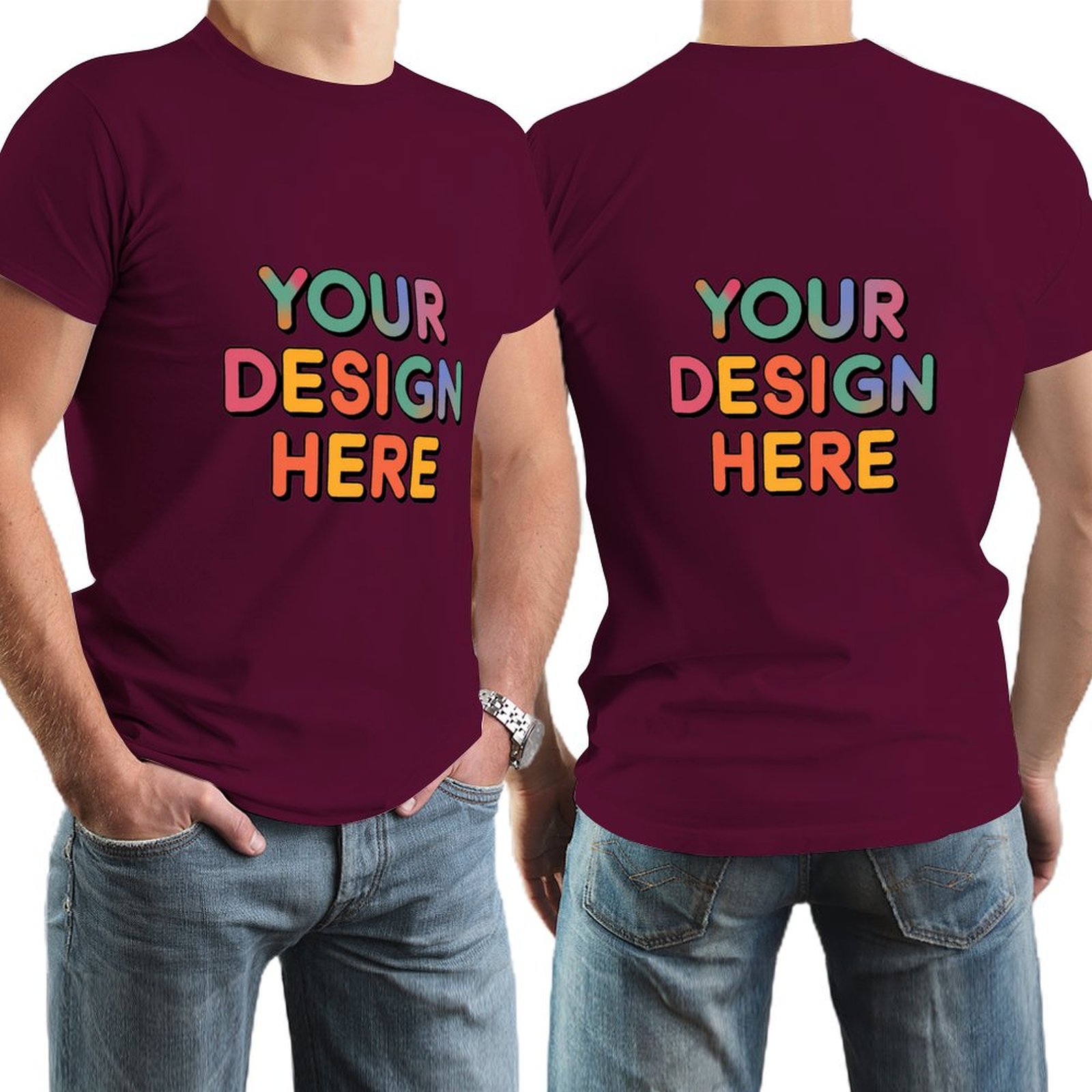 Customized Men’s 150g Short Sleeve T-Shirt Double-Sided Print