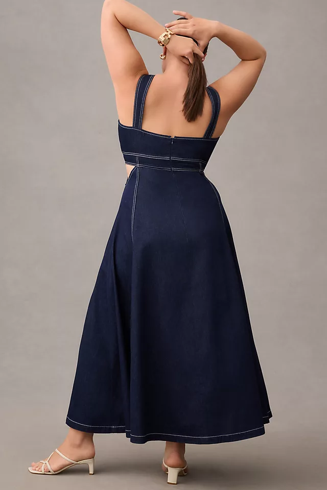 Corset Denim Cutout Dress DENIM MEDIUM BLUE