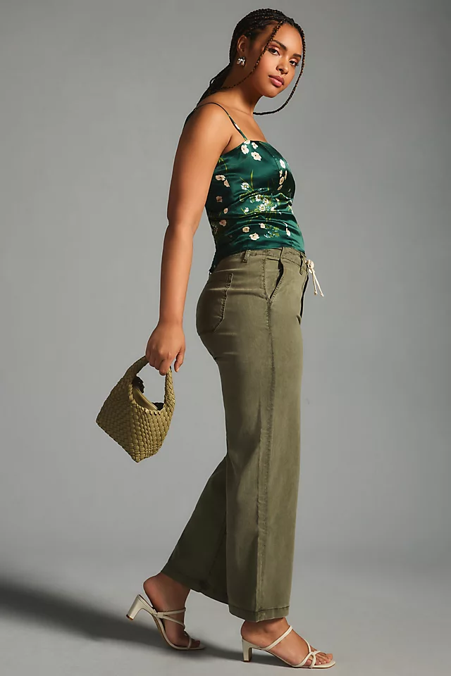 Cropped Wide-Leg Jeans VINTAGE IVY GREEN