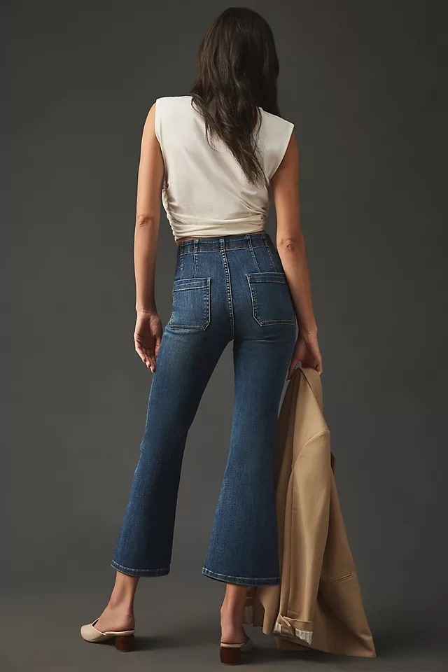 Pull-On Crop Flare Jeans BLUEBELL WASH