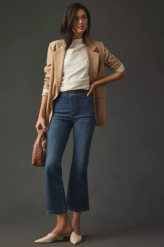 Pull-On Crop Flare Jeans BLUEBELL WASH