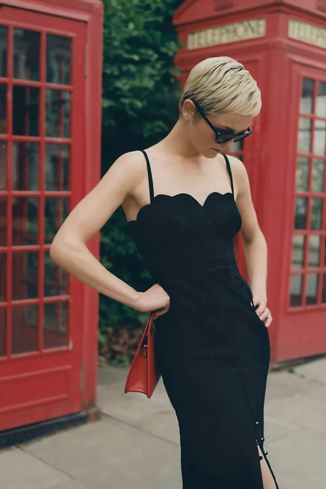 Sweetheart Midi Dress BLACK