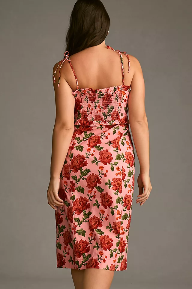 Ruffled Peplum Halter Dress PINK COMBO