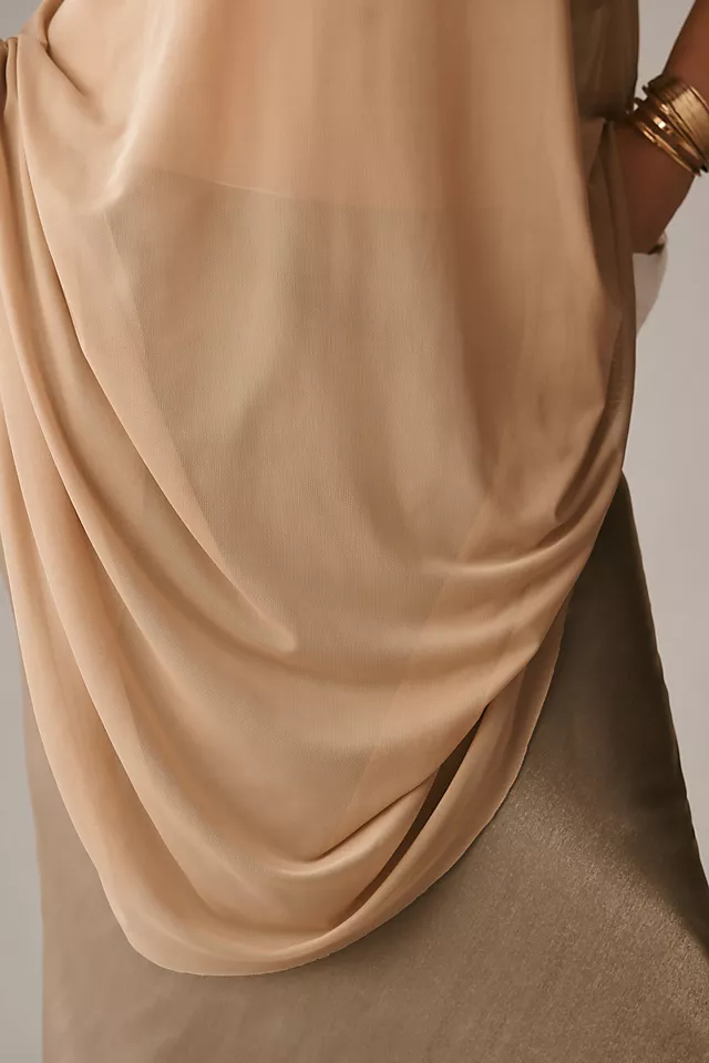 Sheer Mesh Tube Top TAUPE