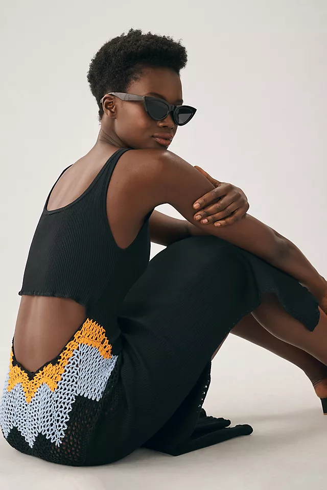 Beatrice .b Slim Crochet Dress BLACK