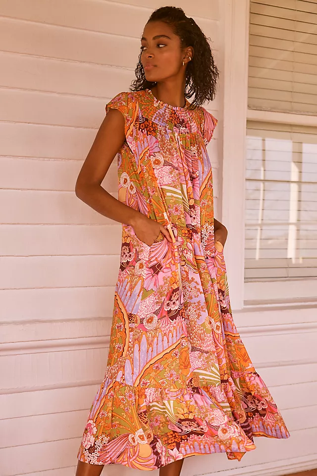 Arielle Sleep Maxi Dress PURPLE MOTIF