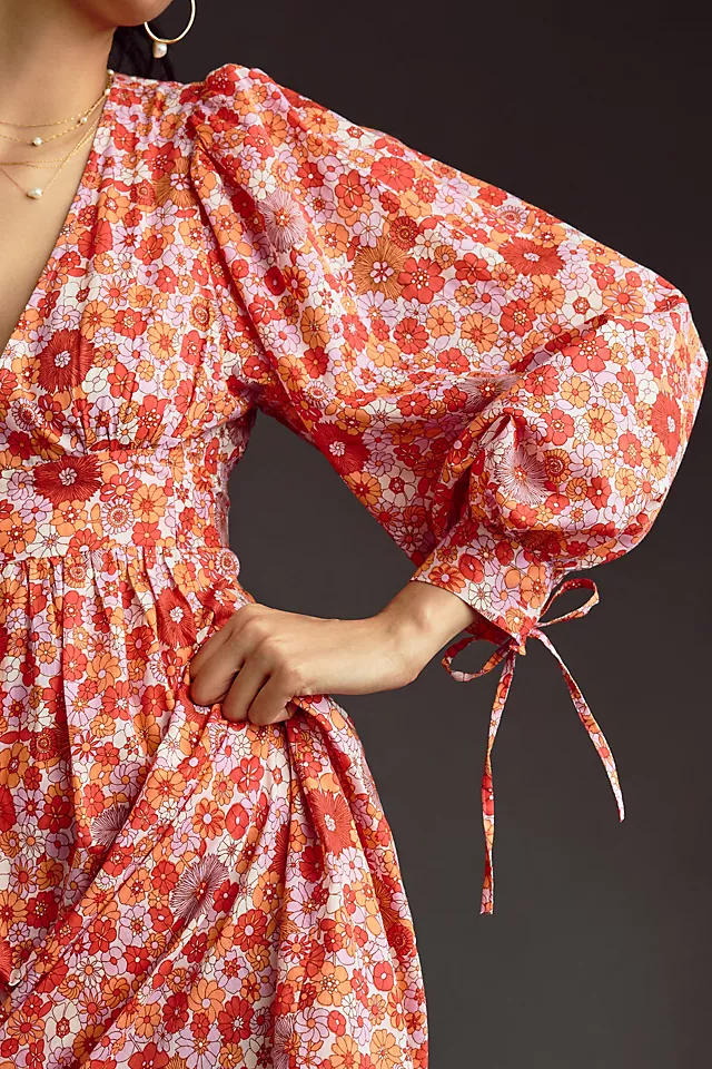 Antik Batik Printed Floral Dress RED