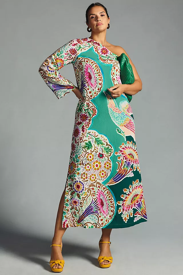 One-Shoulder Printed Shift Dress ASSORTED