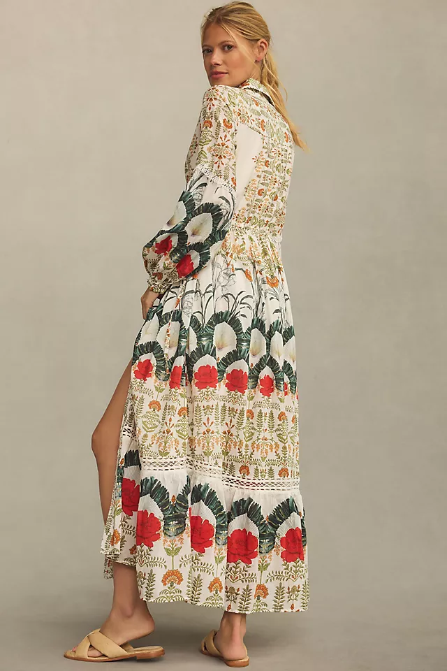 Printed Buttondown Shirt Dress BOTANICAL MOTIF