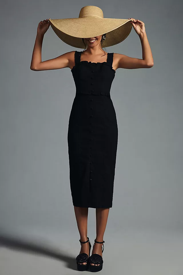 Slim Square-Neck Dress BLACK