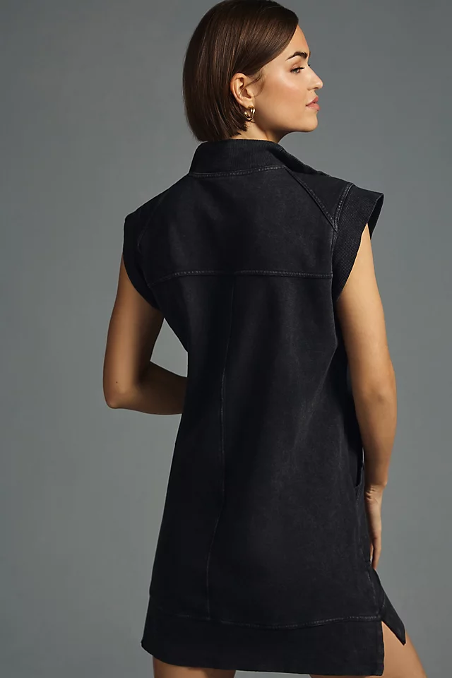 Meru Zip-Front Mini Dress BLACK