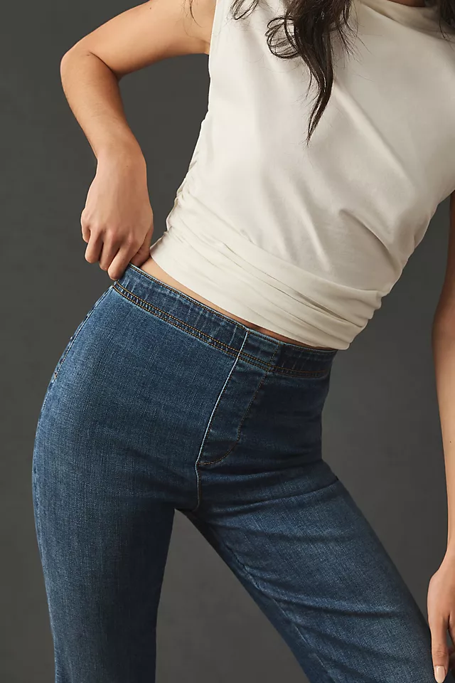 Pull-On Crop Flare Jeans BLUEBELL WASH